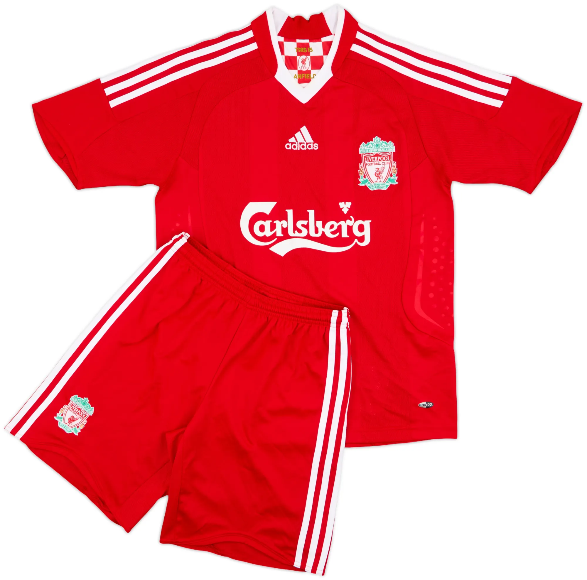 adidas Liverpool Boys SS Home Mini Kit 2008/10
