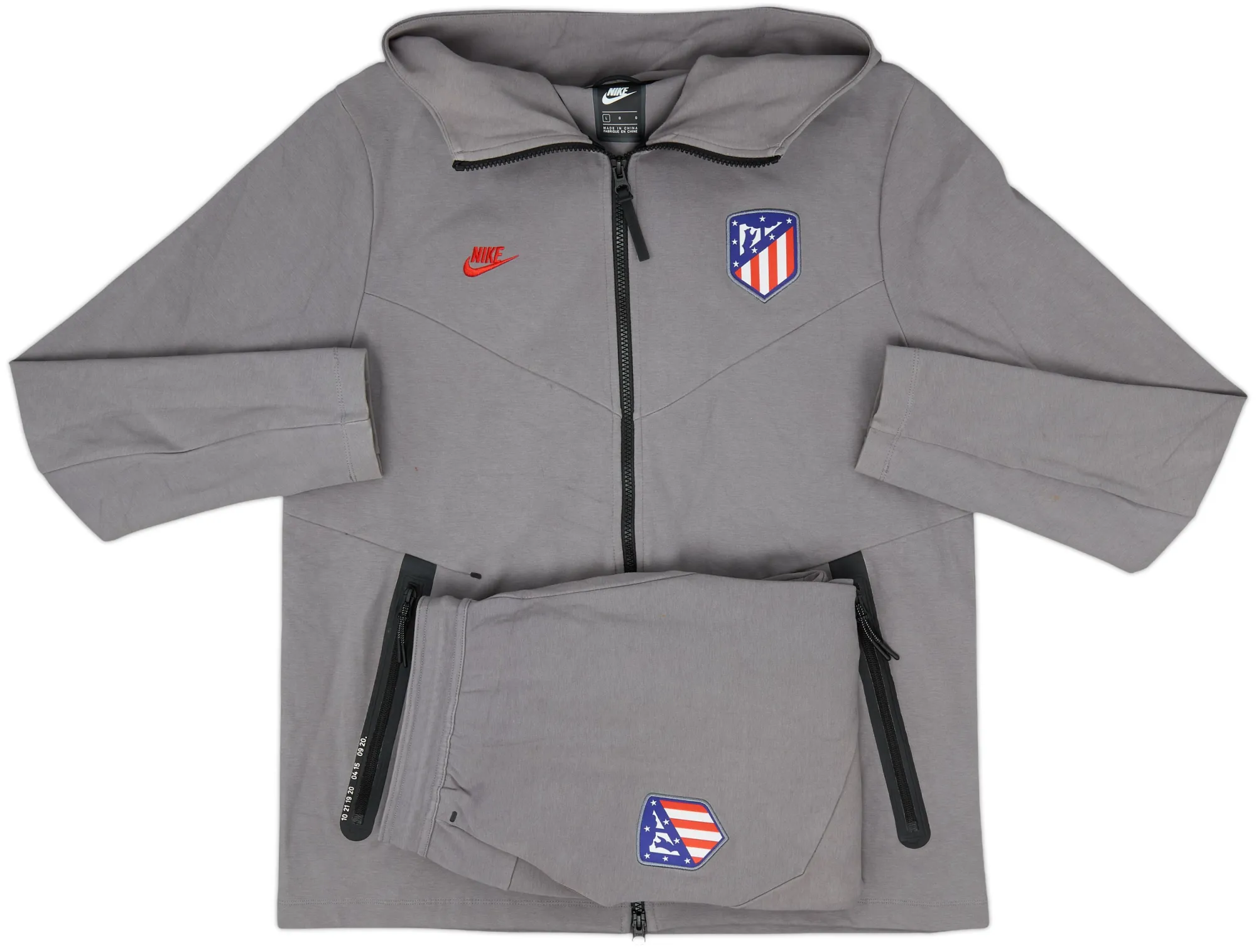 2019-20 Atletico Madrid Nike Hooded Tracksuit - 8/10 - (L)