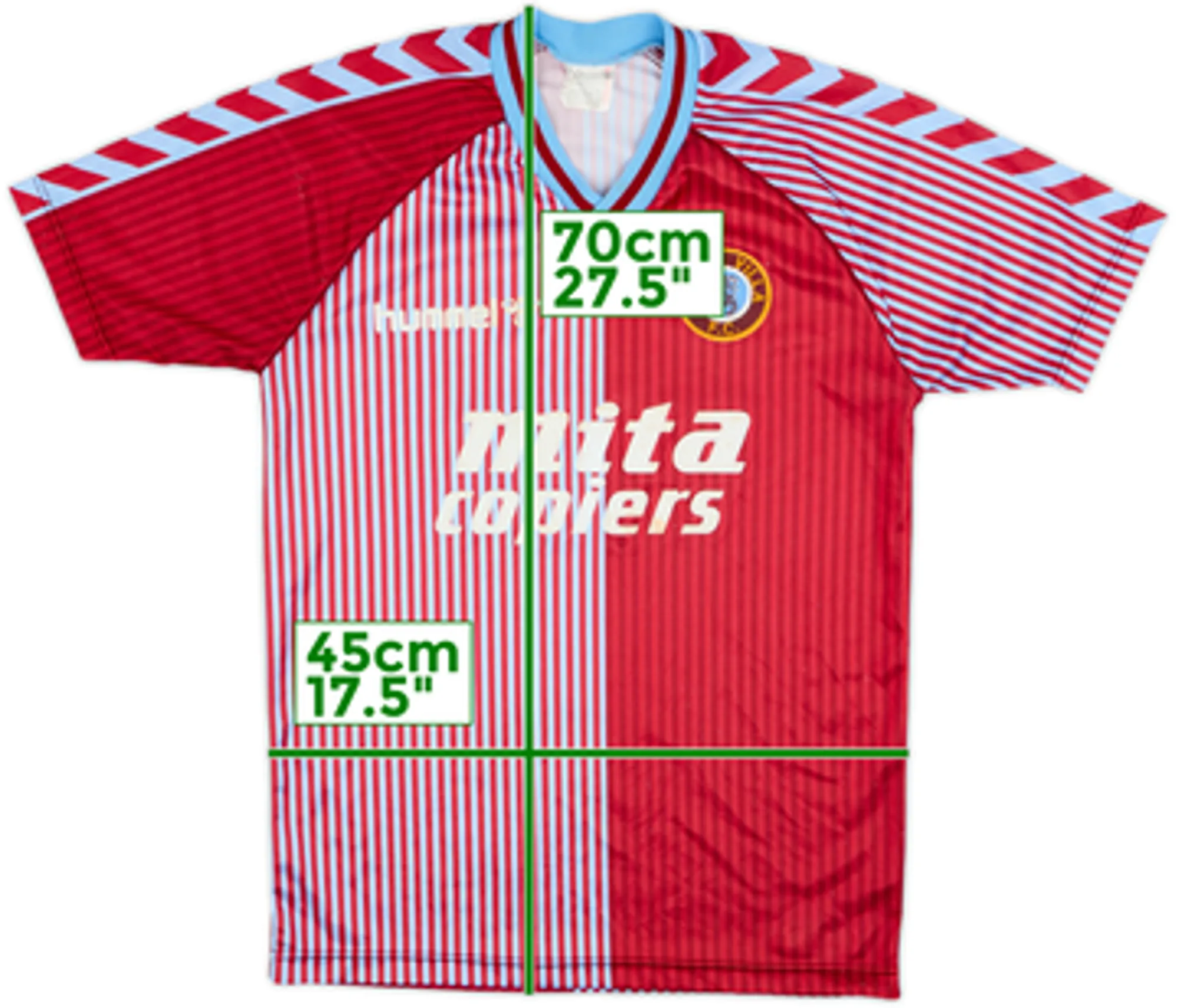 Hummel Aston Villa Mens SS Home Shirt 1987/89