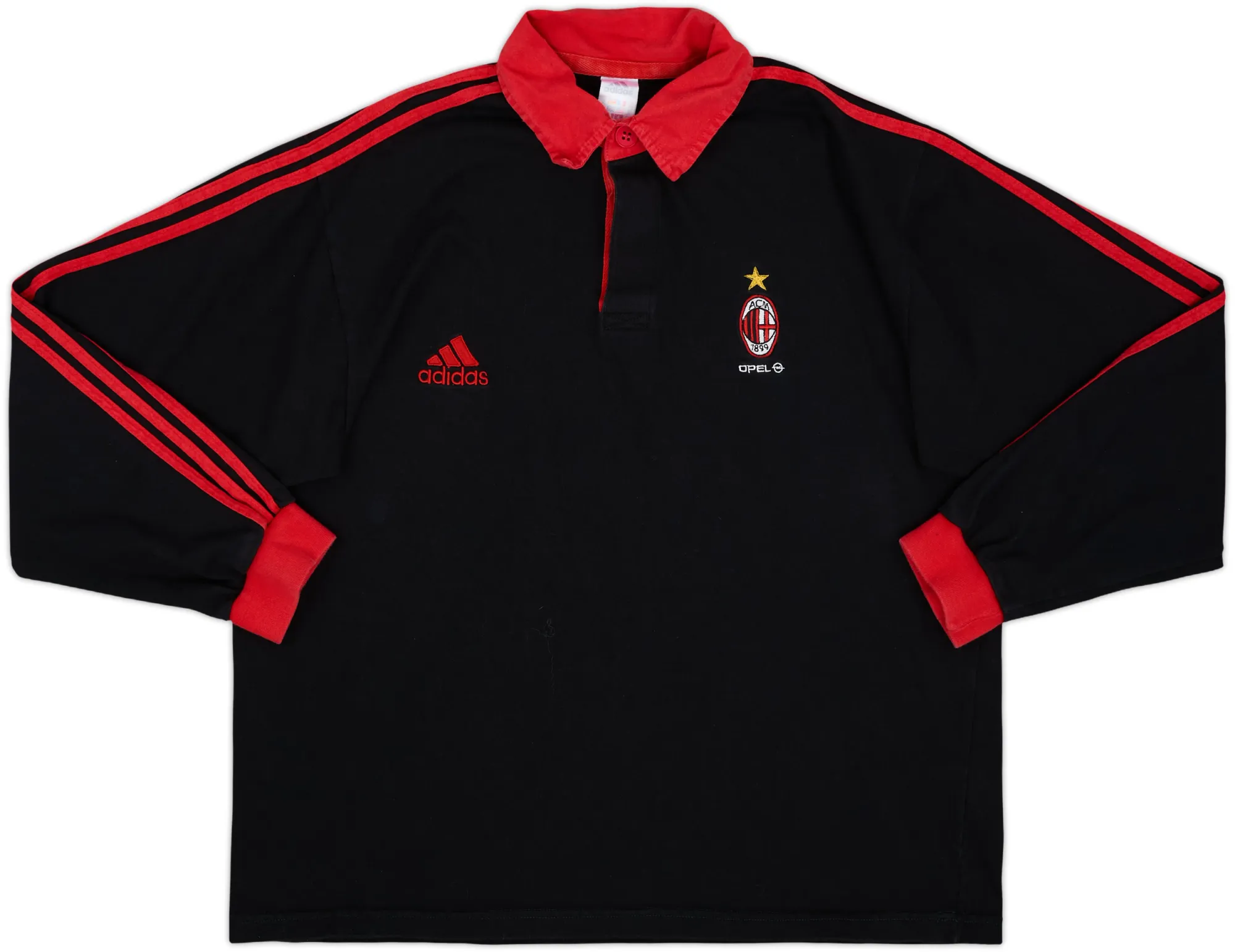 2000-01 AC Milan adidas Polo L/S Shirt - 8/10 - (XL)