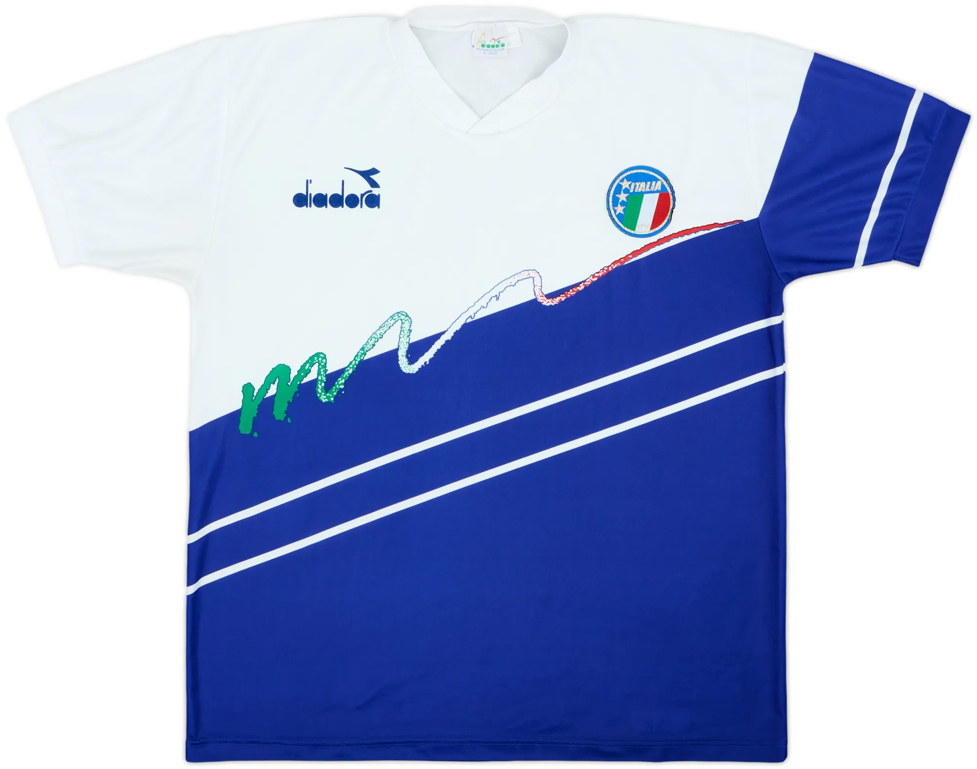 Diadora Italy Mens SS Home Shirt 1990