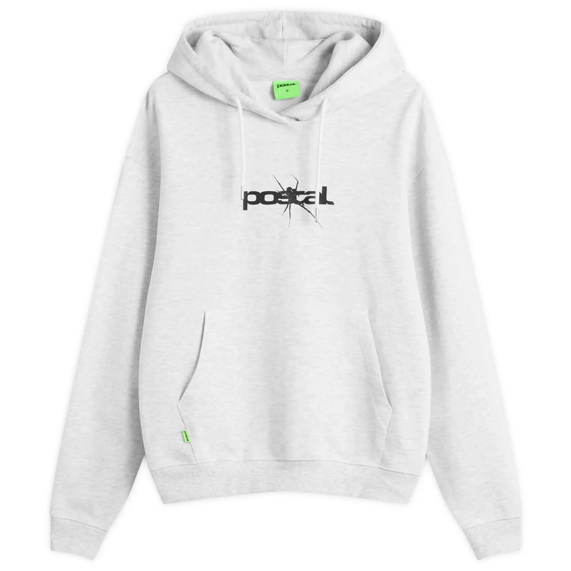 POSTAL Men's Spider Print Hoodie Marl Grey