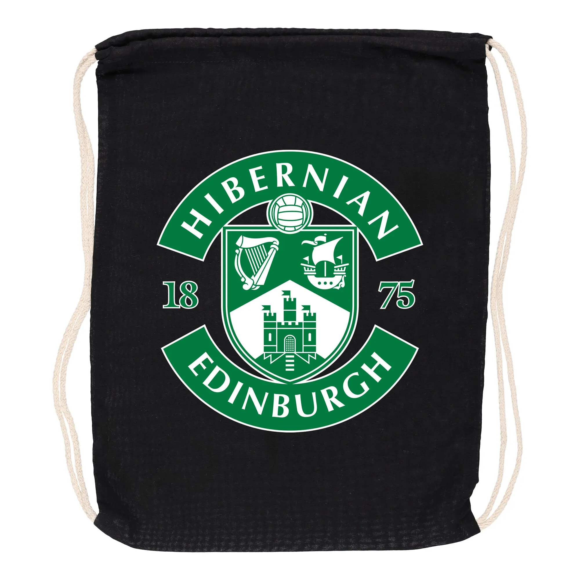 Hibernian 100% Cotton Drawstring Bag - Black