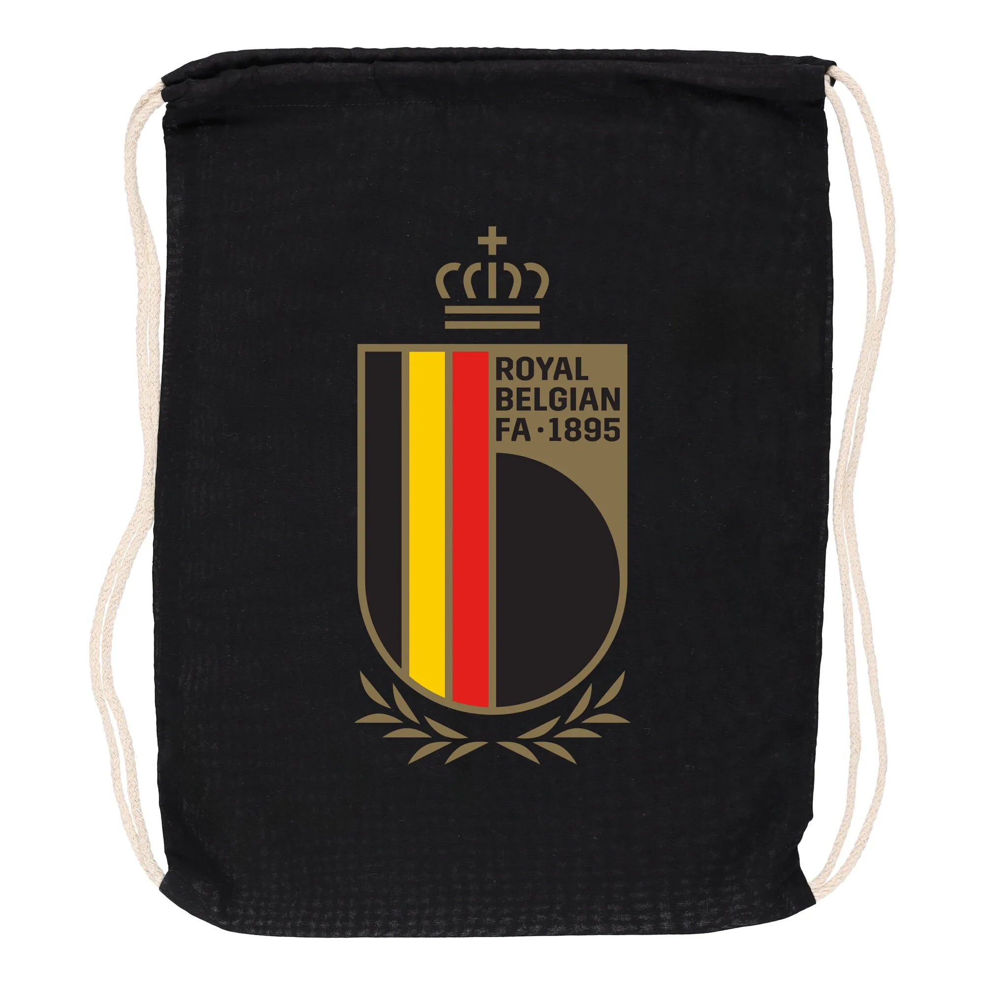 Belgium National Team Logo 100% Cotton Drawstring Bag  - Black