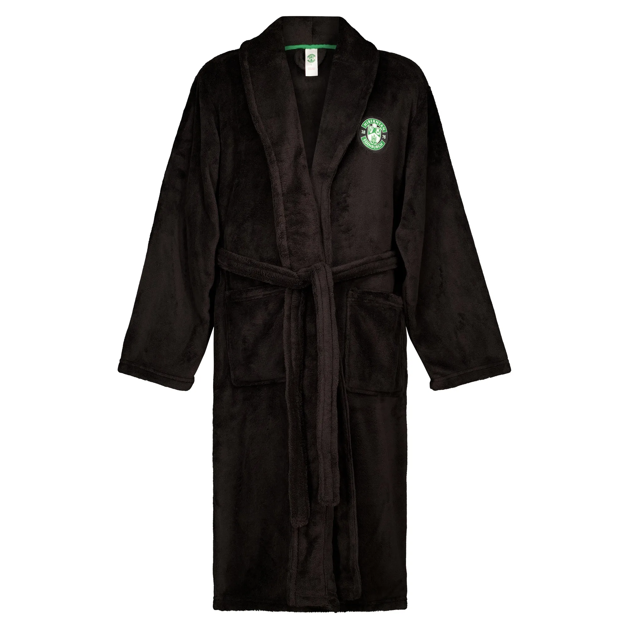 Hibernian Supersoft Dressing Gown - Black - Mens