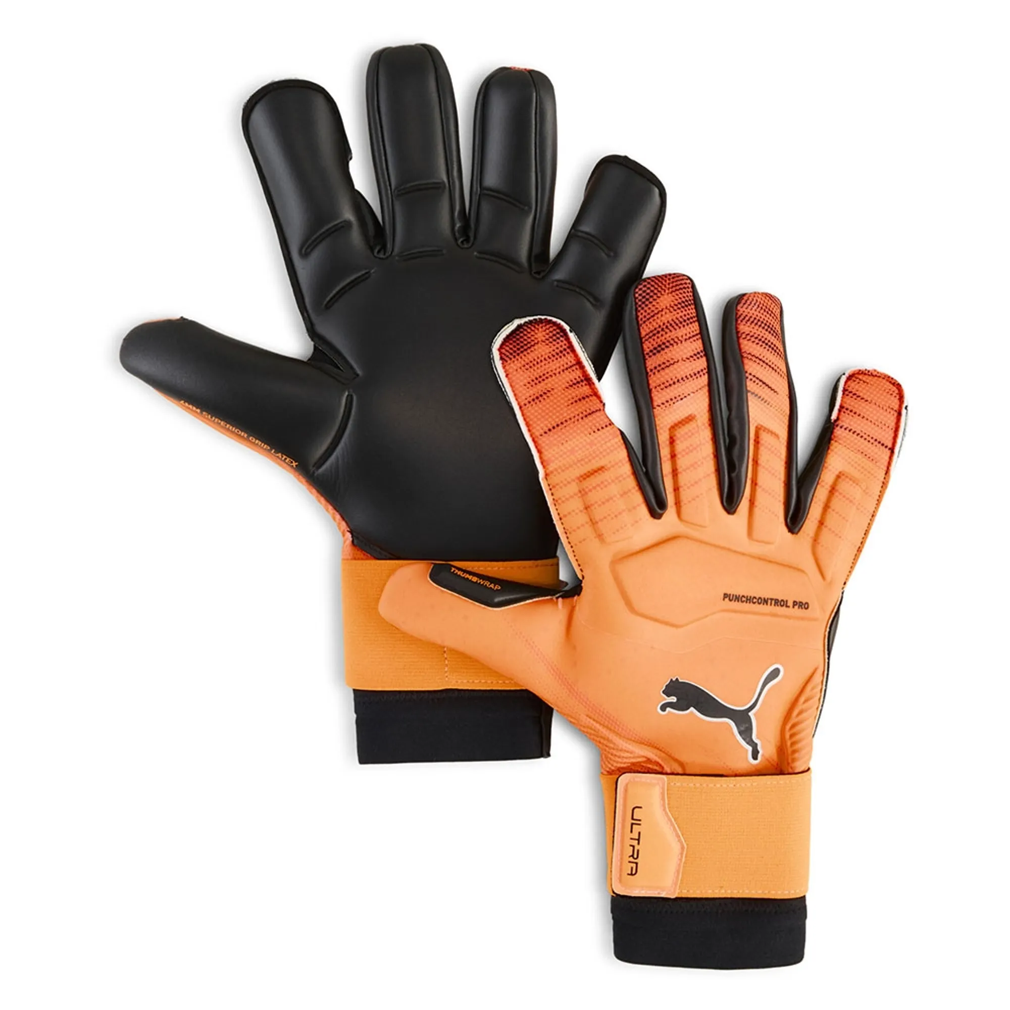 PUMA Ultra Ultimate Hybrid Goalkeeper Gloves, Heat Fire/Glowing Red/Black, size 10