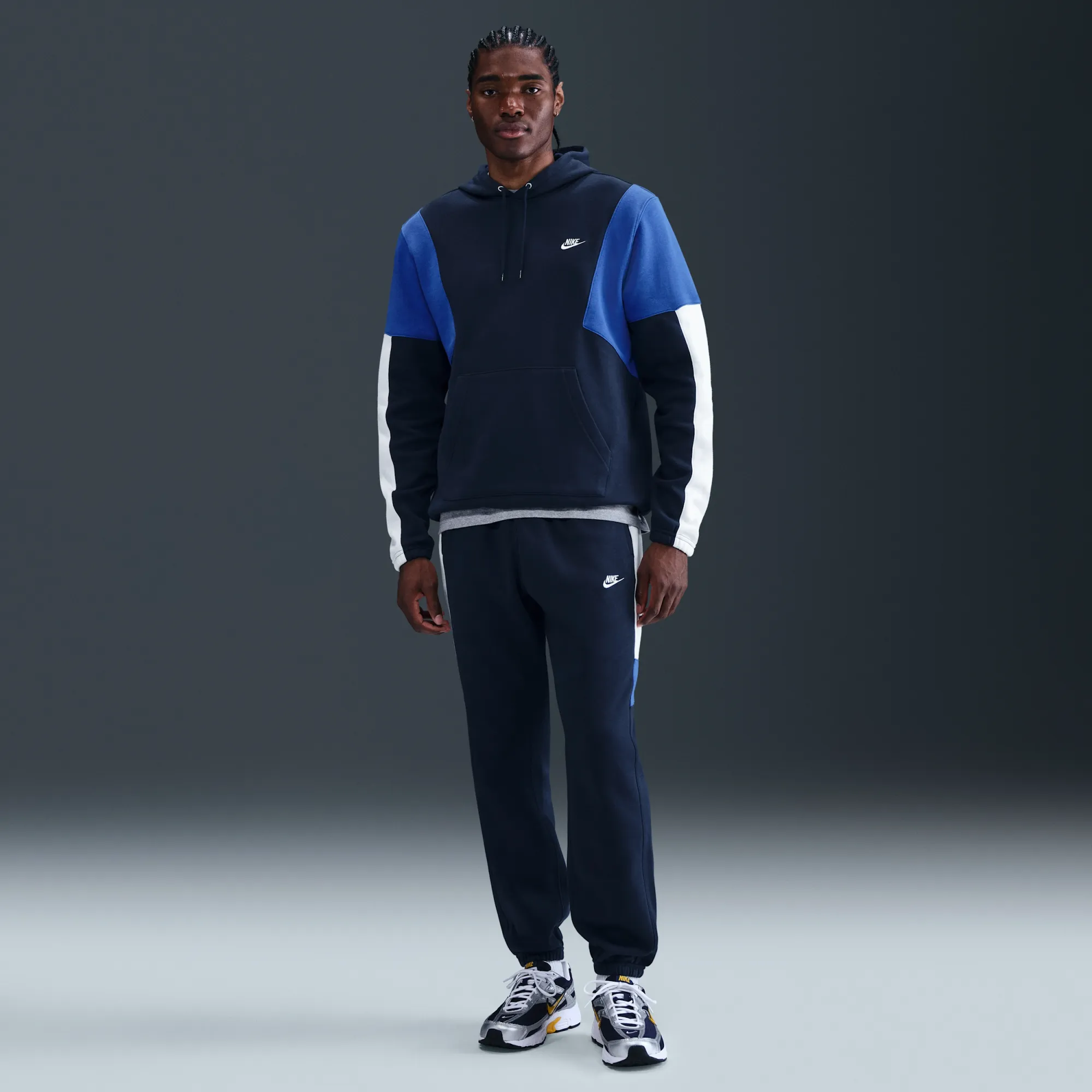 Nike Club Men's Fleece Hooded Tracksuit - Blue - Cotton/Polyester