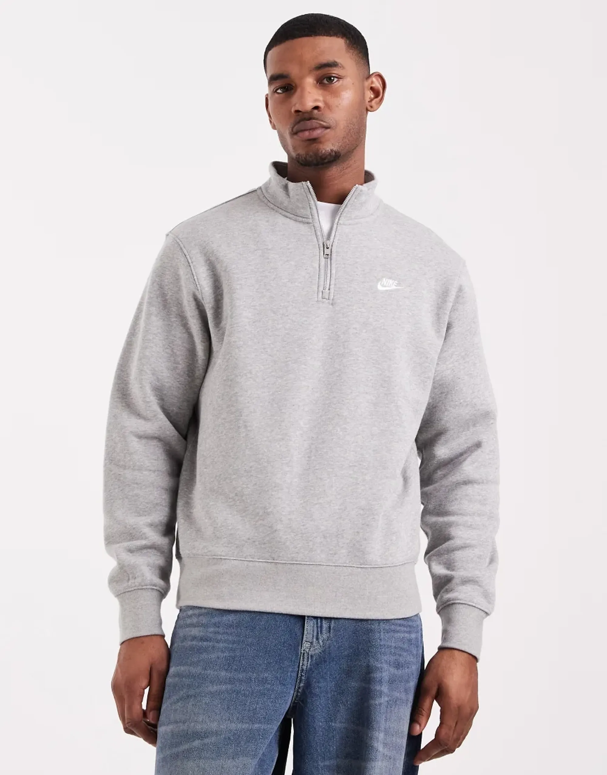 Nike Sweatshirt Club 1/2 Zip Fleece - ['Black']