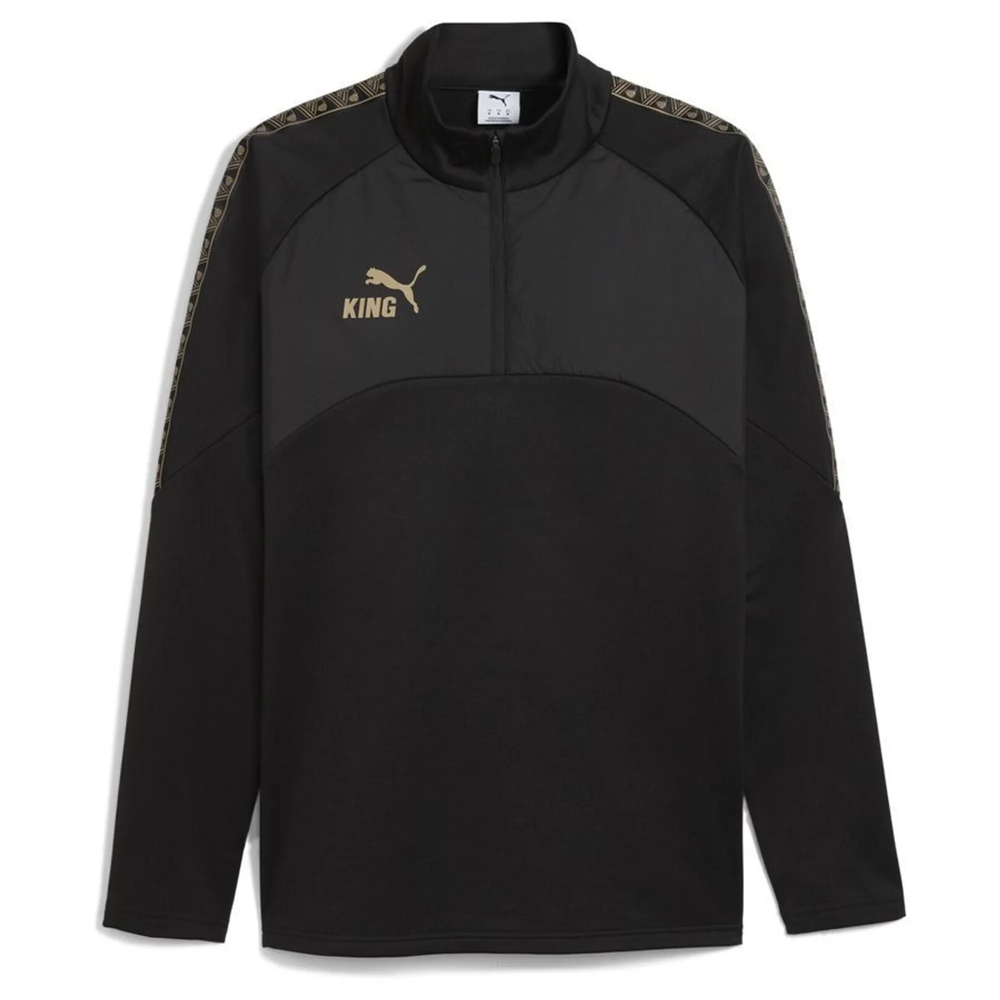 PUMA King Football Training Winter Quarter-Zip Top Shirt Men, Black/Gold