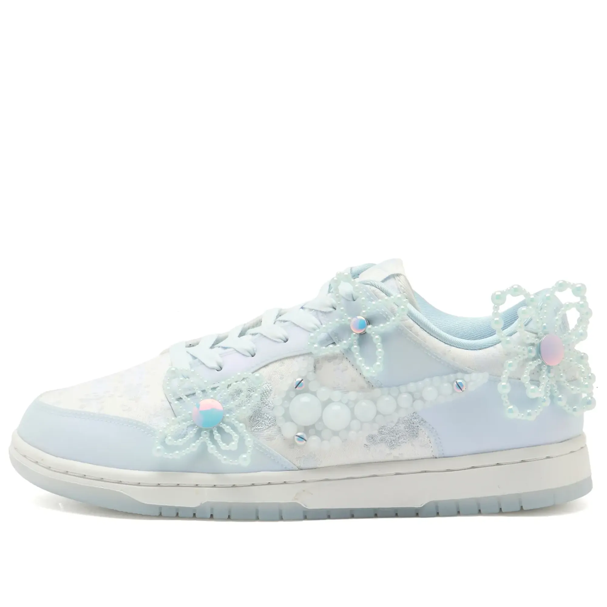 Nike Women's Dunk Loqs Sneaker White/Blue/Grey