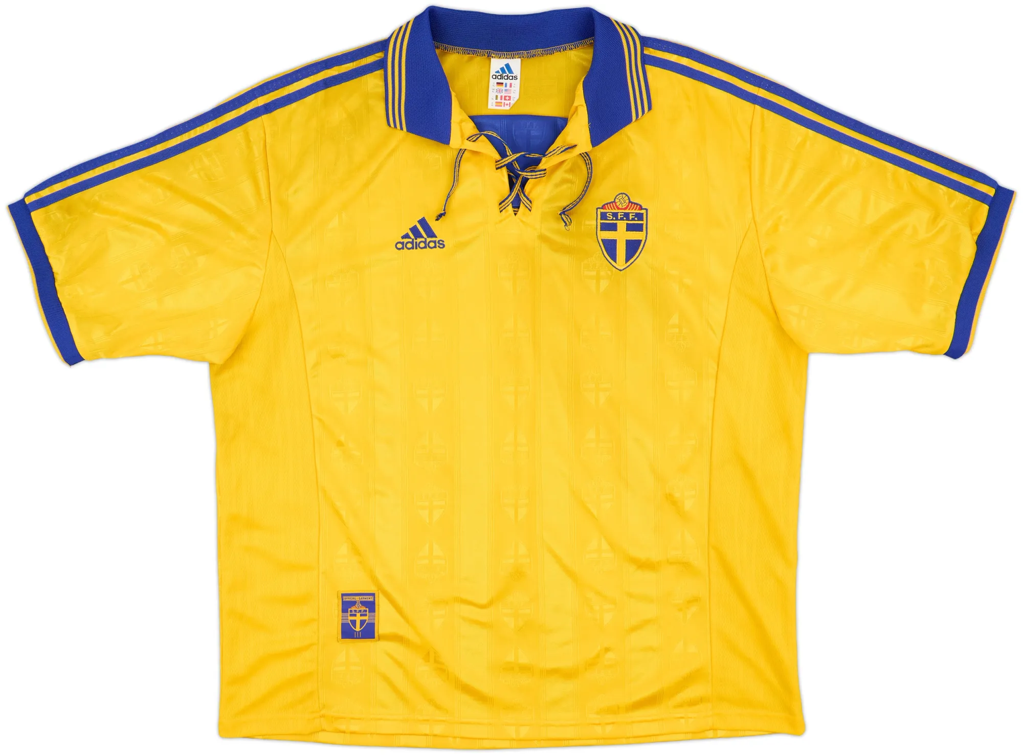 adidas Sweden Mens SS Home Shirt 1998