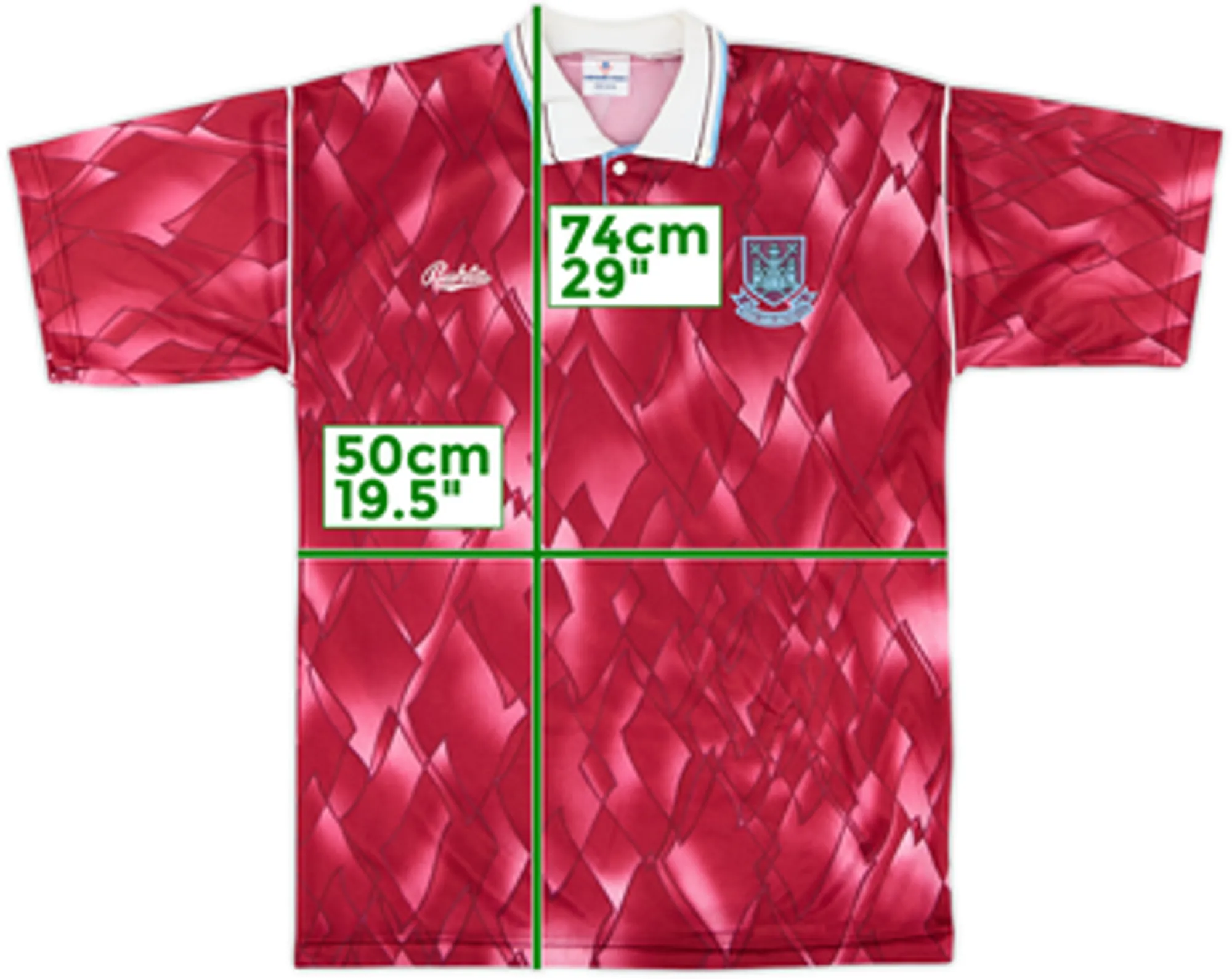 Bukta West Ham United Mens SS Home Shirt 1990/91