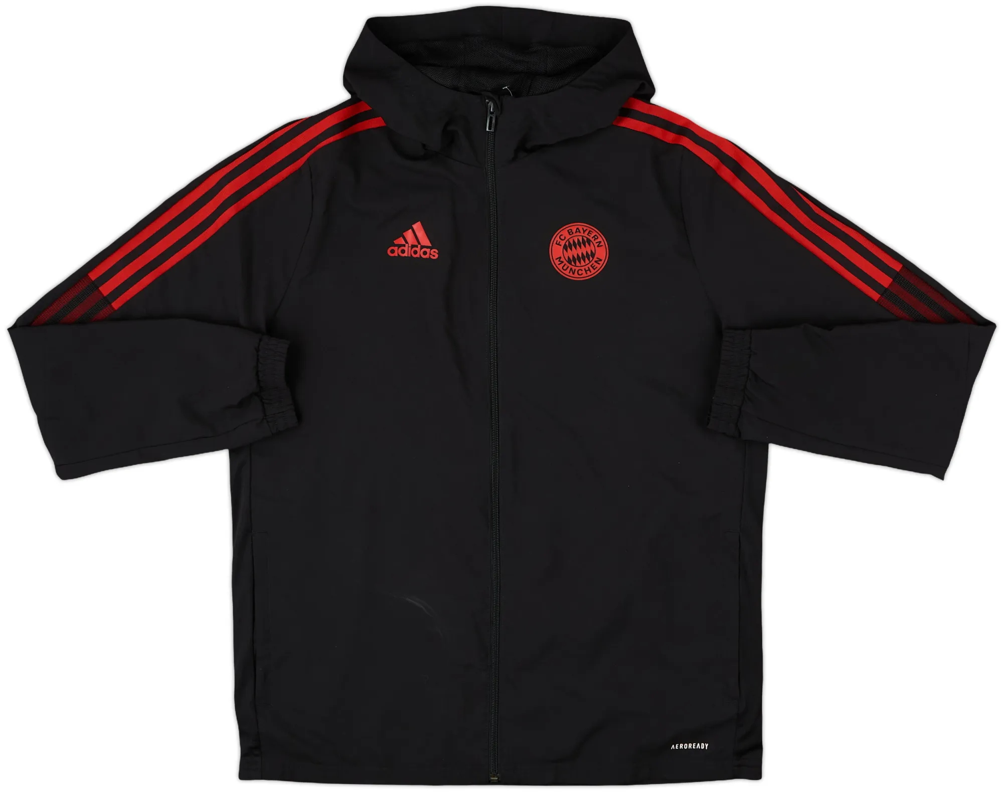2021-22 Bayern Munich adidas Hooded Track Jacket - 8/10 - (XL.Boys)