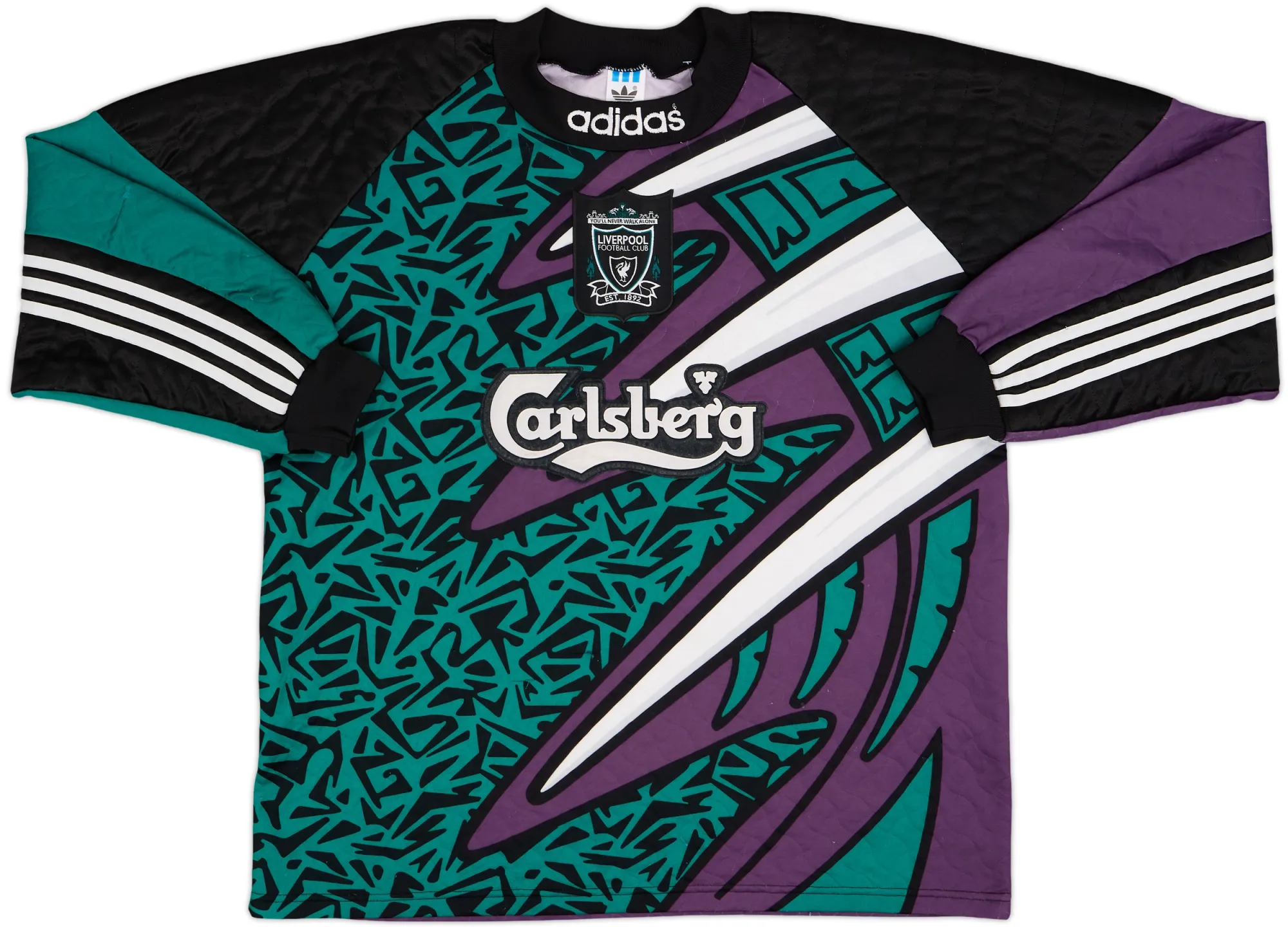 adidas Liverpool Mens LS Goalkeeper Home Shirt 1995/96