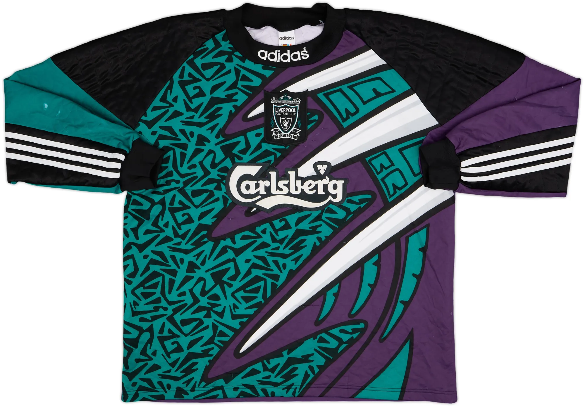 adidas Liverpool Mens LS Goalkeeper Home Shirt 1995/96