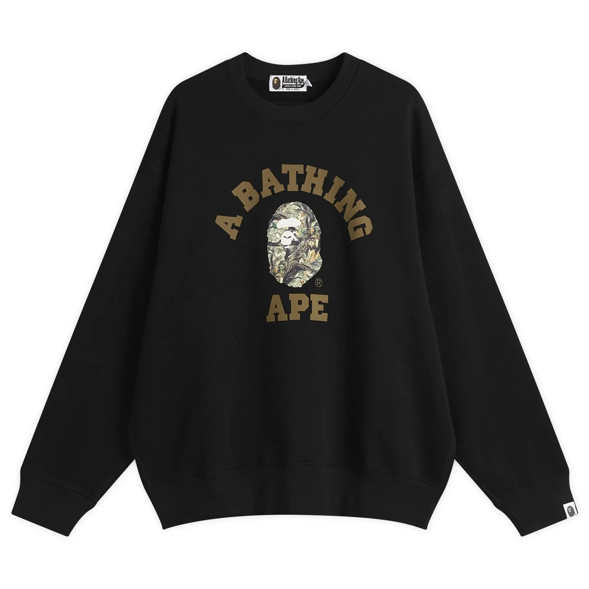 A Bathing Ape Men's Tree Edge Camo College Sweatshirt Black