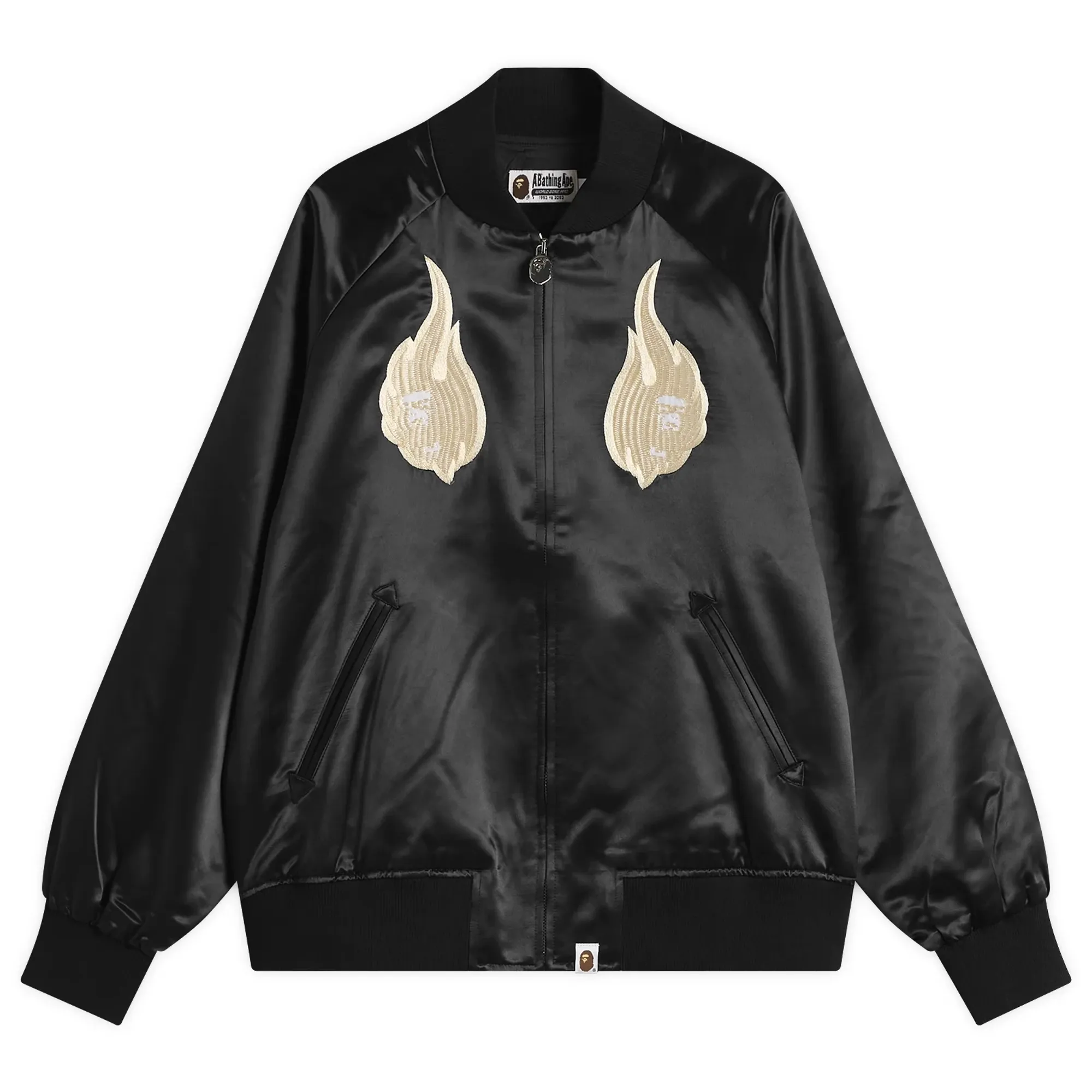 A Bathing Ape Men's Skeleton Logo Souvenir Jacket Black