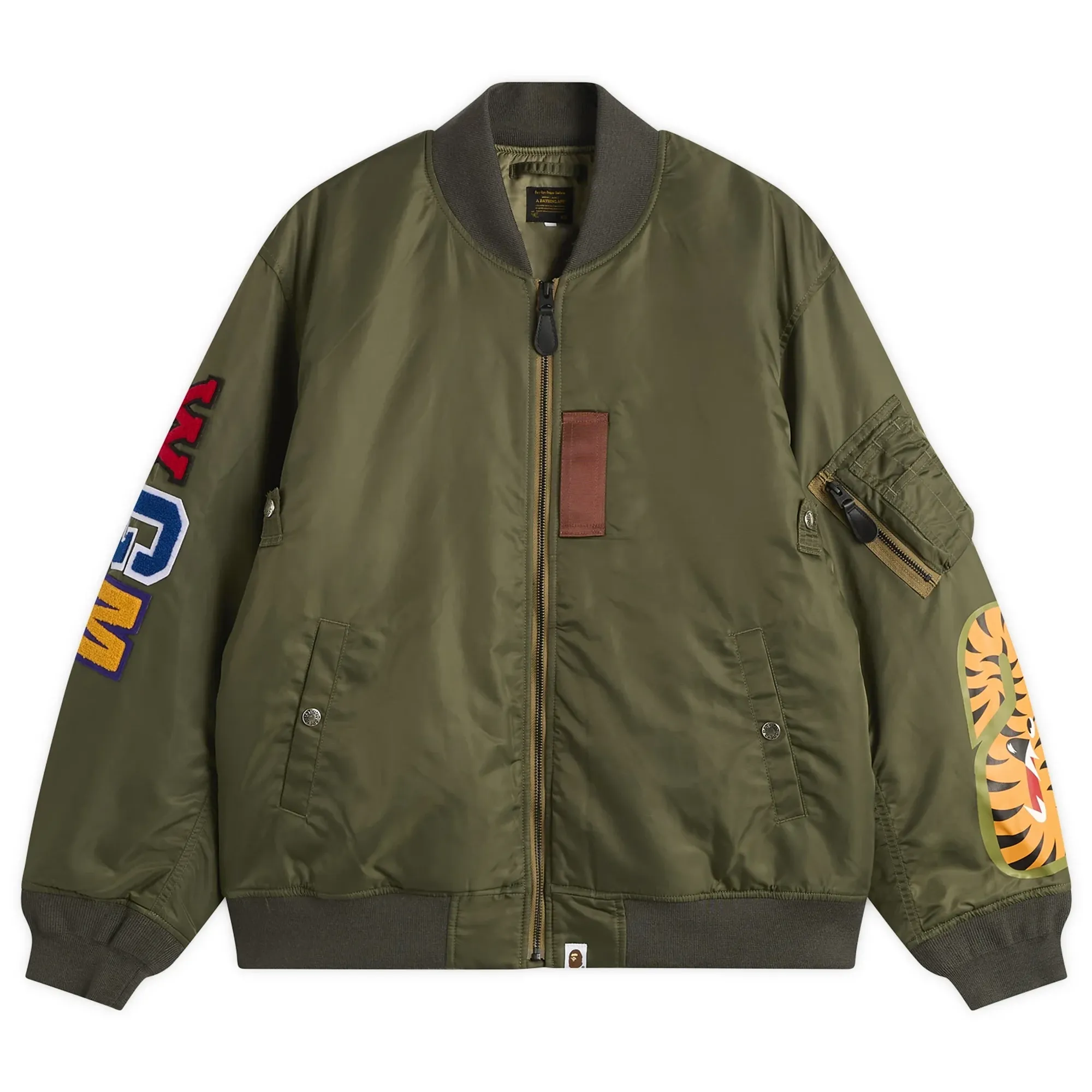 A Bathing Ape Men's Shark MA-1 Jacket Olive Drab