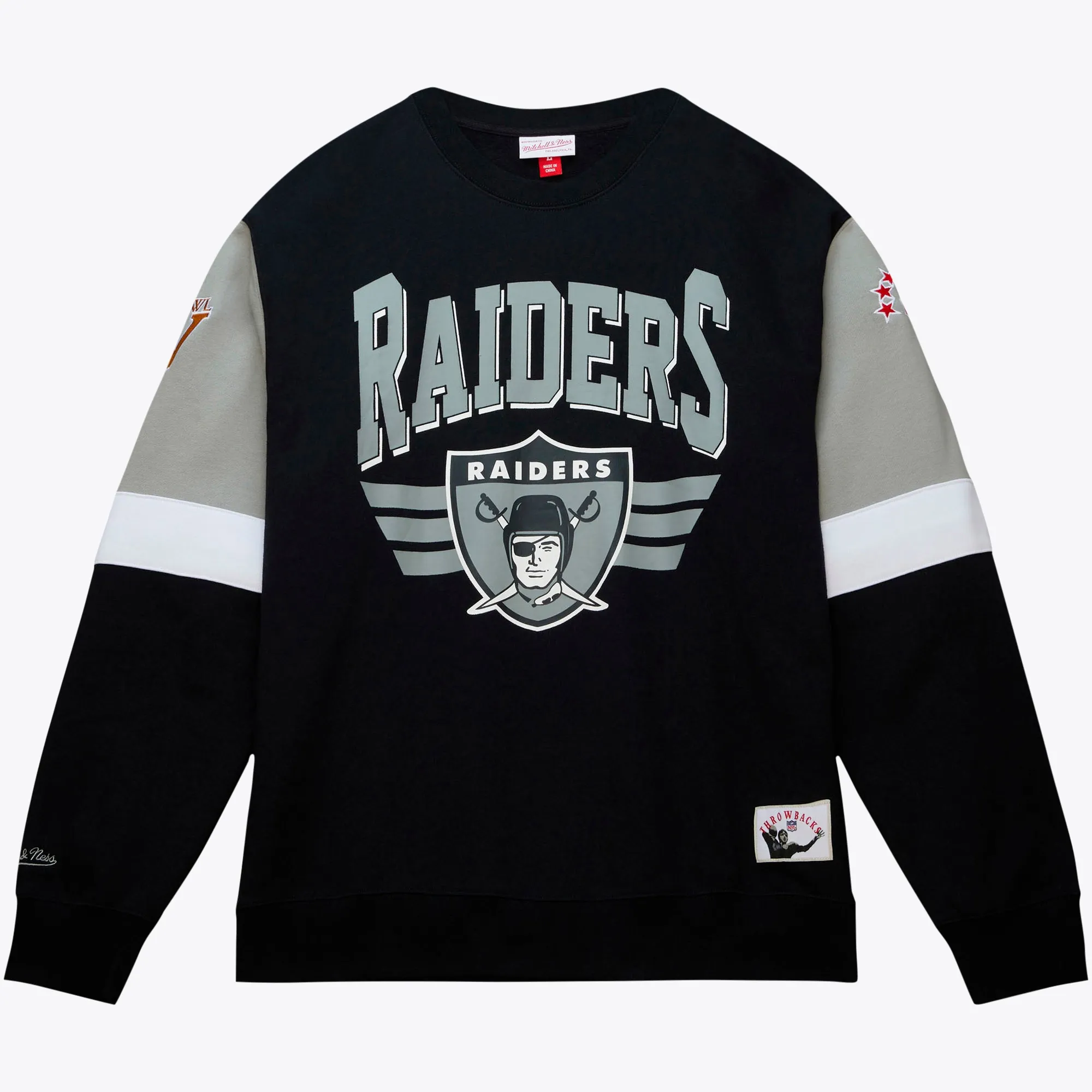 Oakland Raiders Mitchell & Ness All Over Print 3.0 Crew - Mens