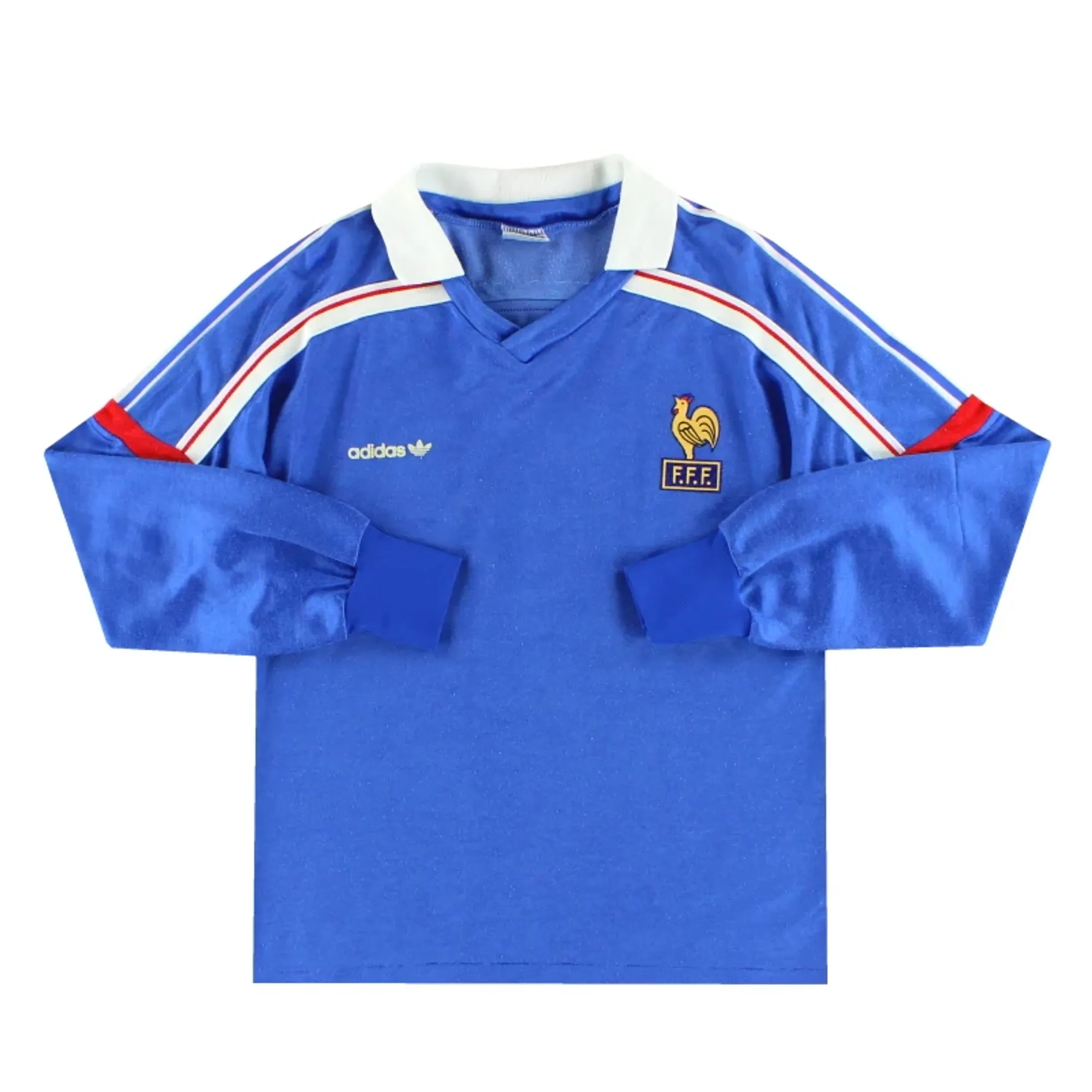 1985-90 France adidas Home Shirt L/S S - France / Excellent 