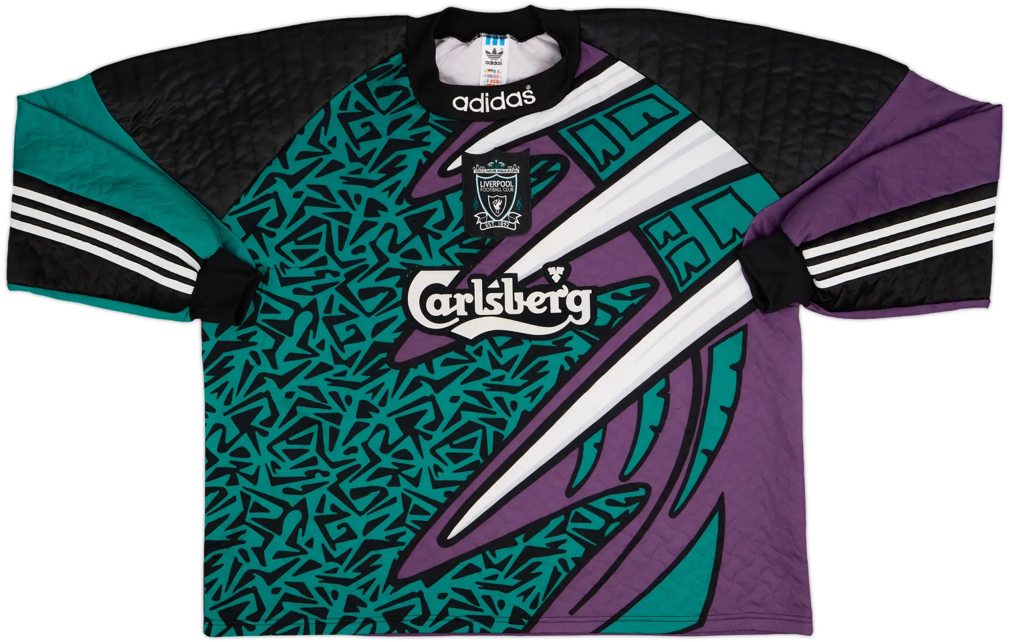 adidas Liverpool Mens LS Goalkeeper Home Shirt 1995/96