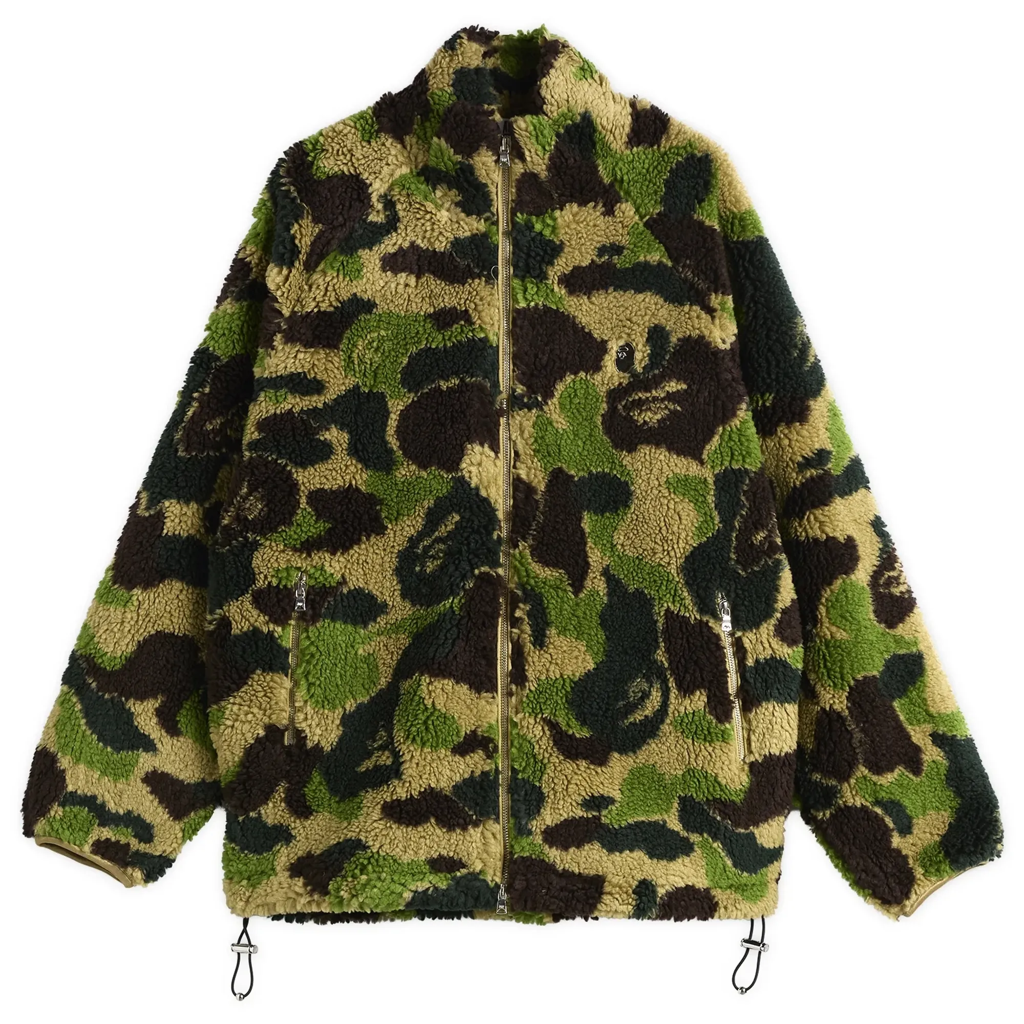 A Bathing Ape Men's ABC Camo One Point Boa Fleece Jacket Green