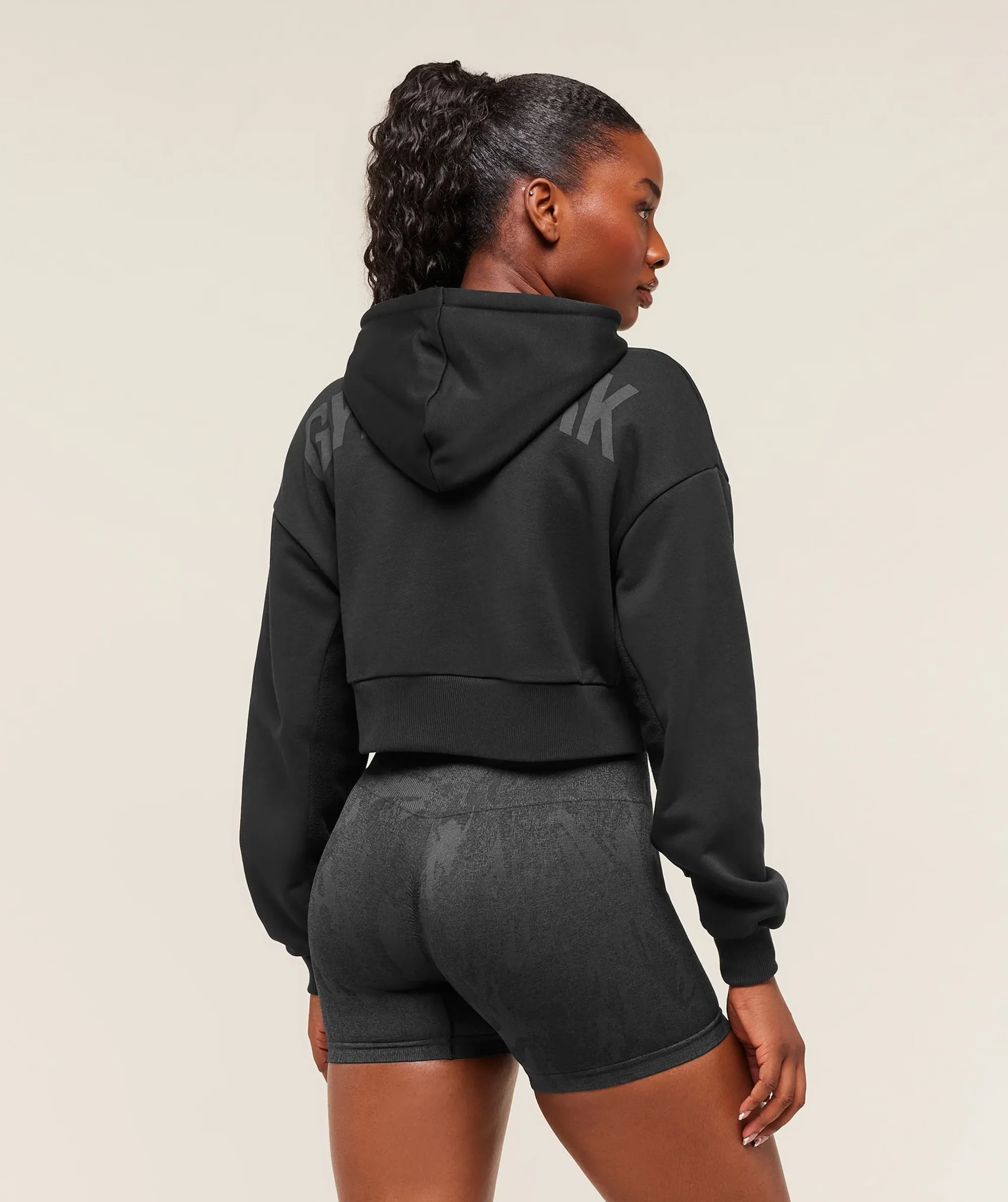  Power Midi Zip Hoodie - Black