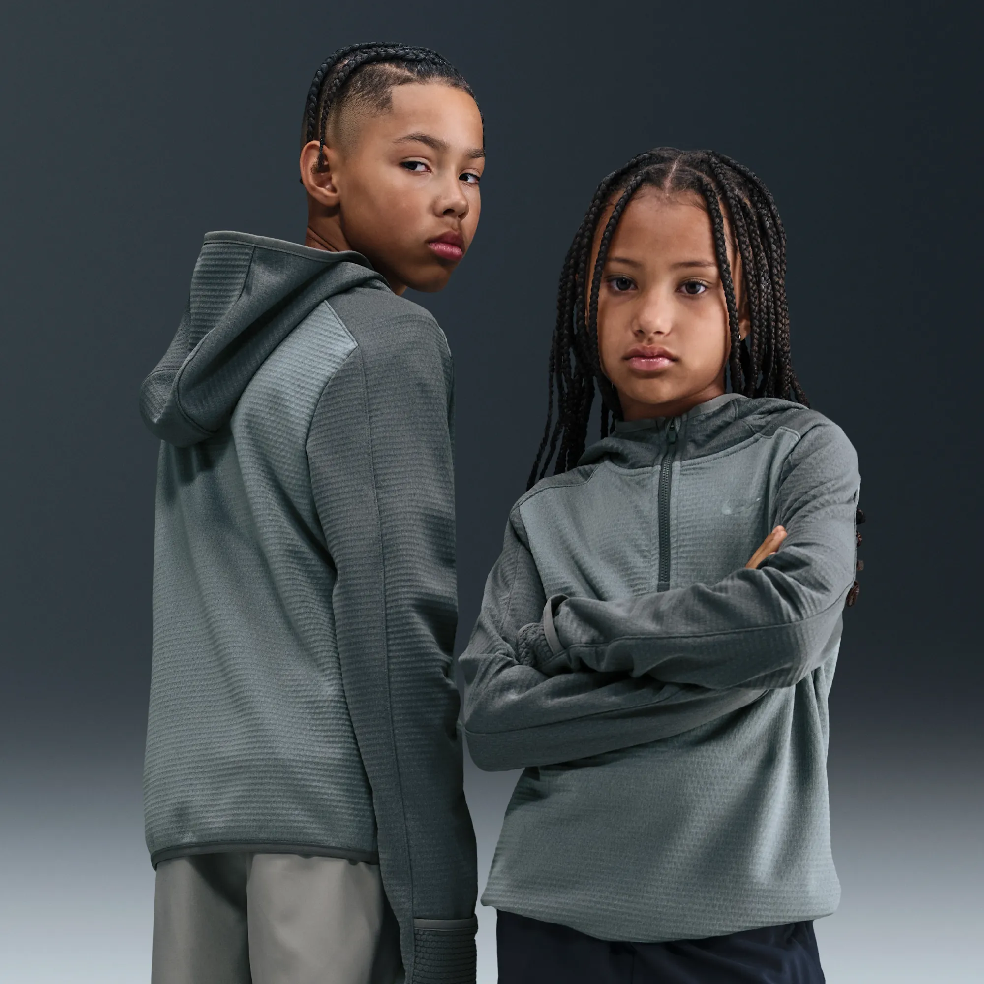Nike Older Kids' Therma-FIT 1/4-Zip Top - Grey - Polyester
