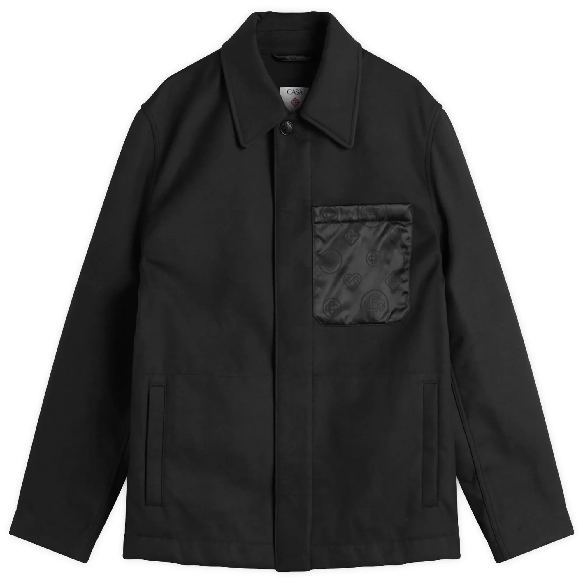 Casablanca Men's Bonded Techno Wool Workwear Jacket Black