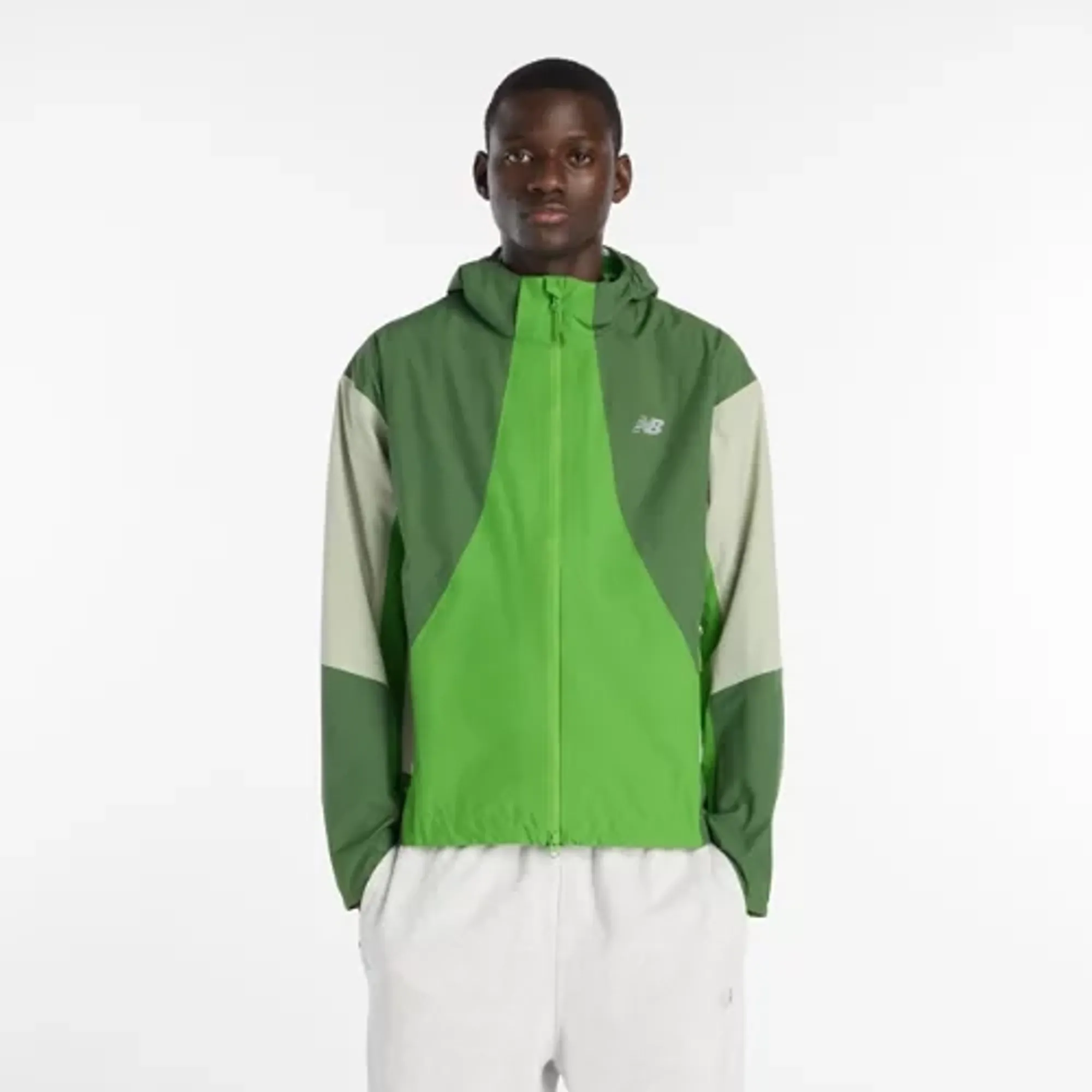 New Balance Men's Better Run Waterproof Jacket in Green Polywoven
