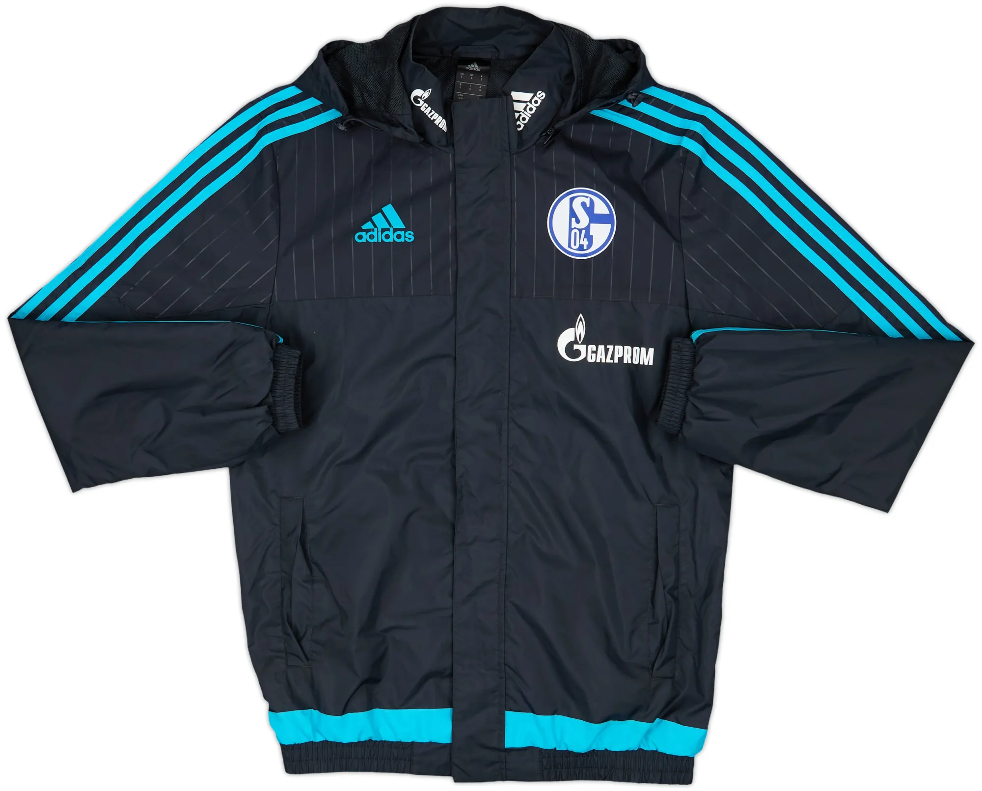 2015-16 Schalke adidas Hooded Rain Jacket - 9/10 - (S)