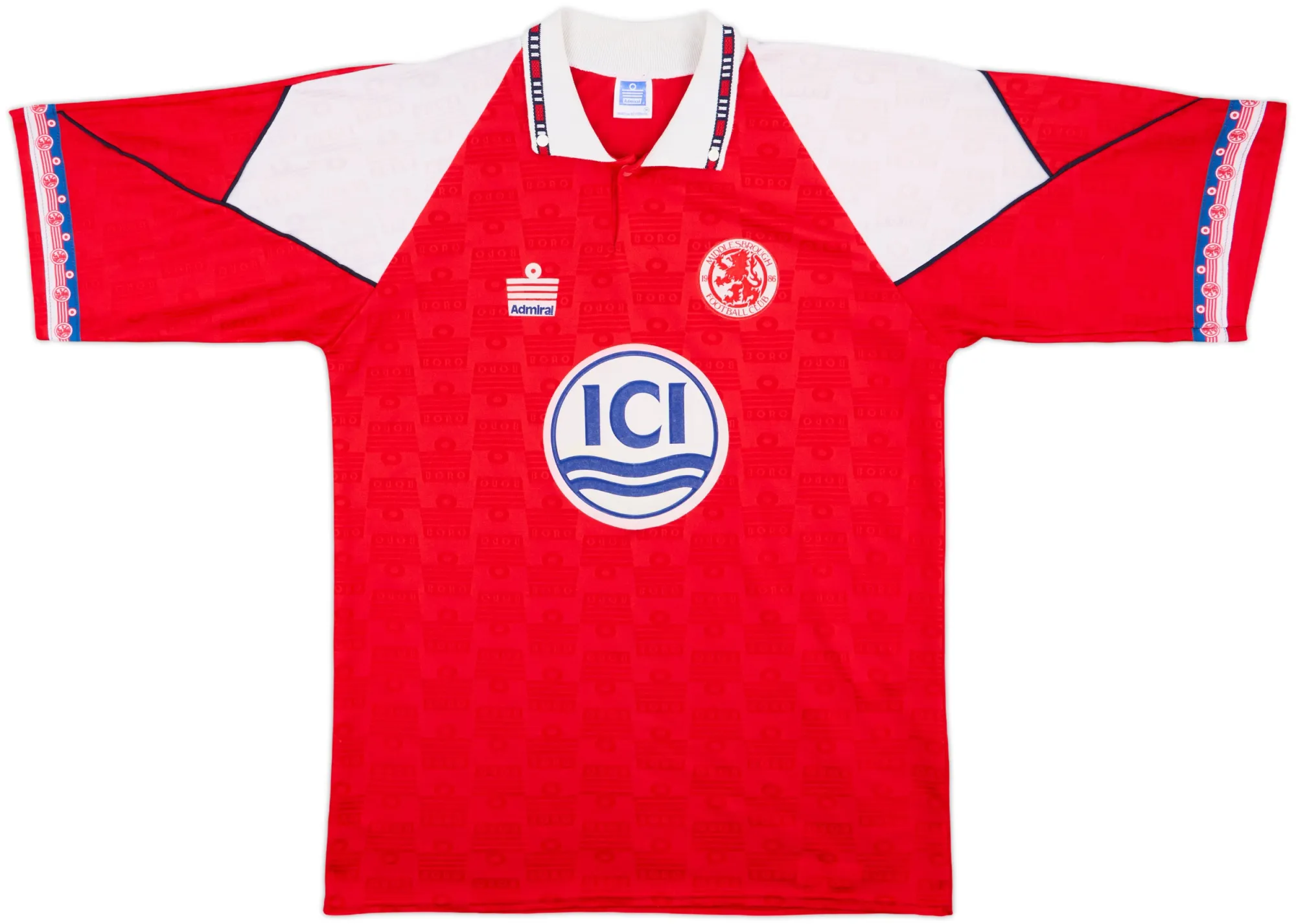 Admiral Middlesbrough Mens SS Home Shirt 1992/94