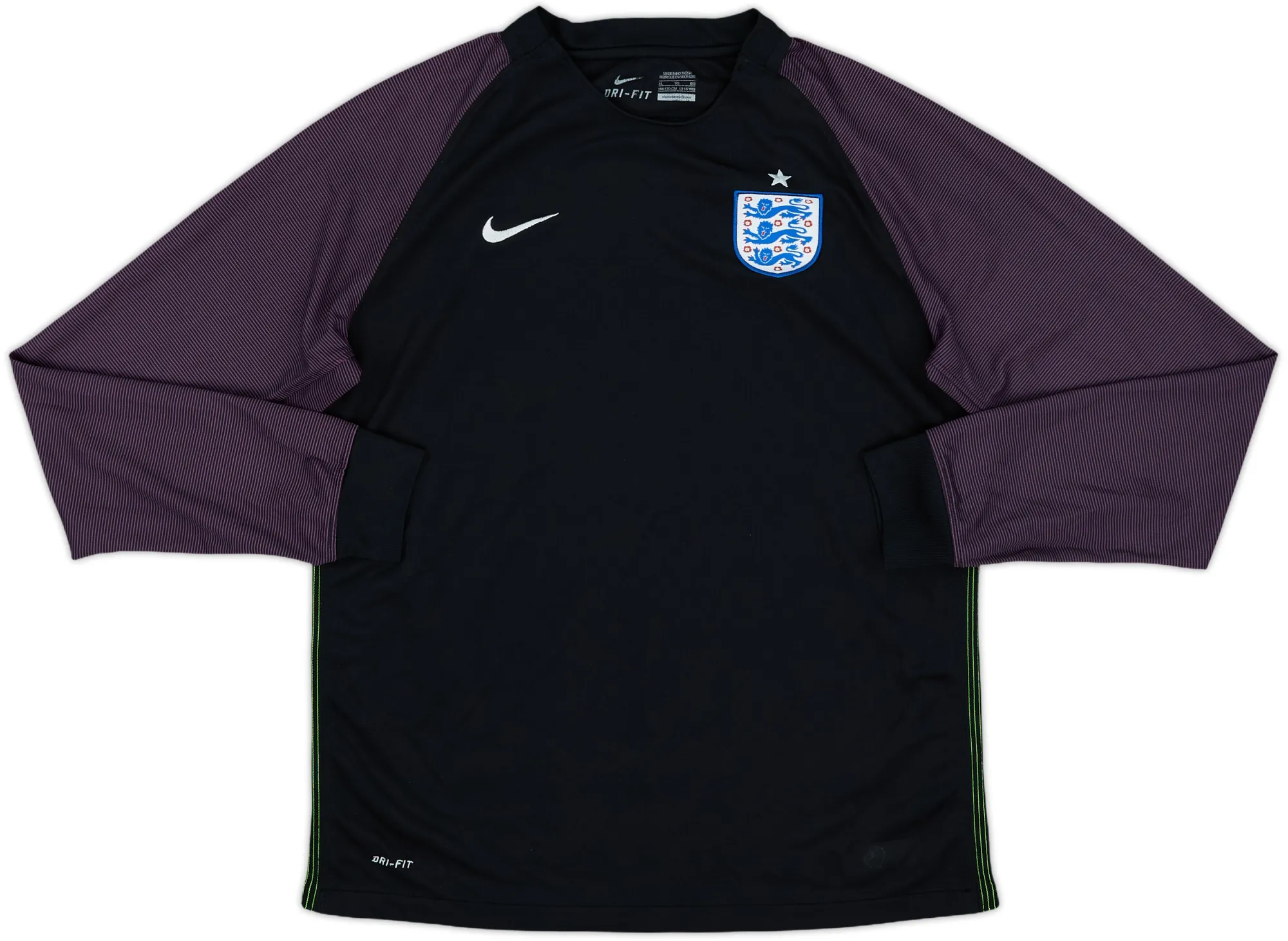 Nike England Boys LS Goalkeeper Home Shirt 2016