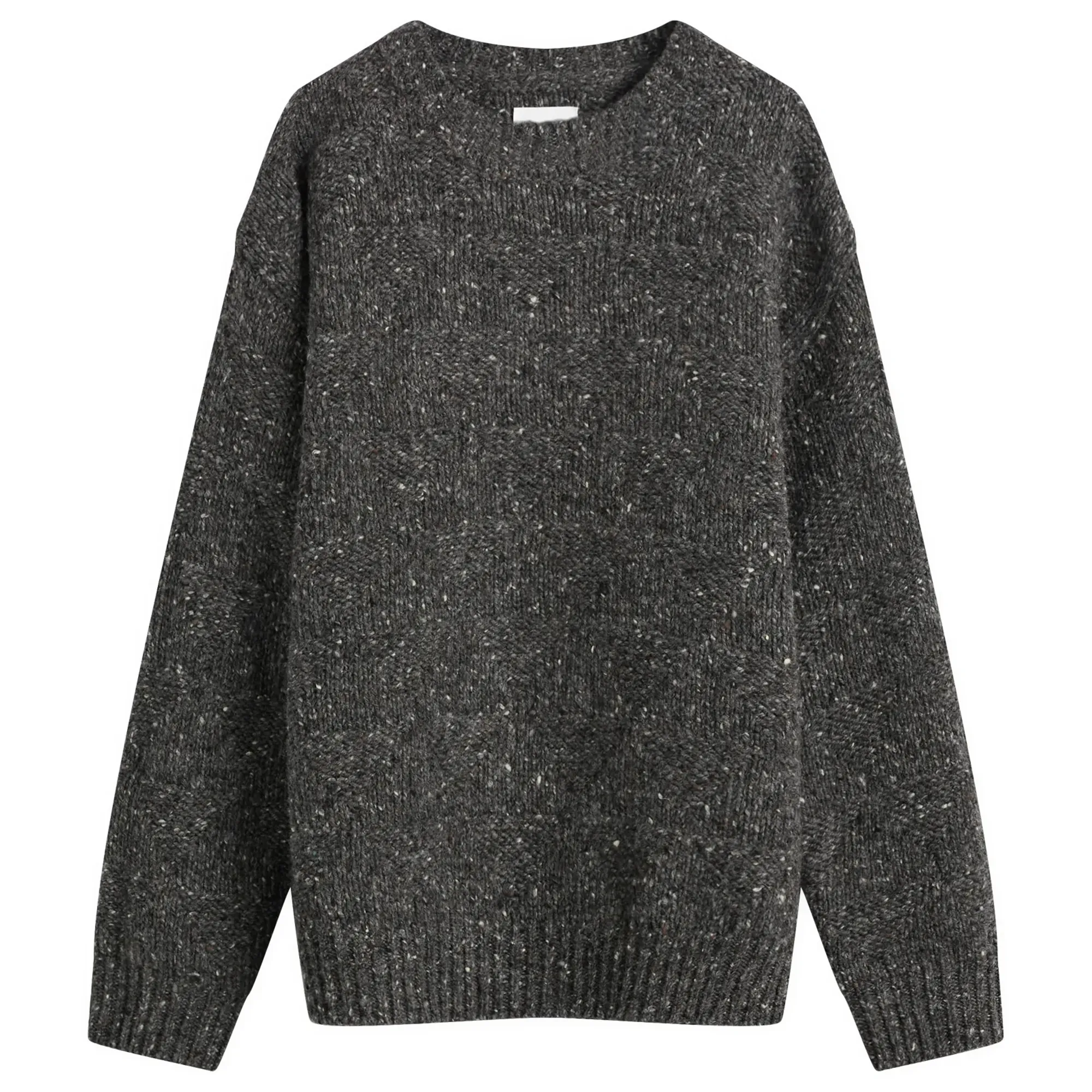 Norse Projects Men's Jonas Donegal Diamond Sweater Charcoal Grey