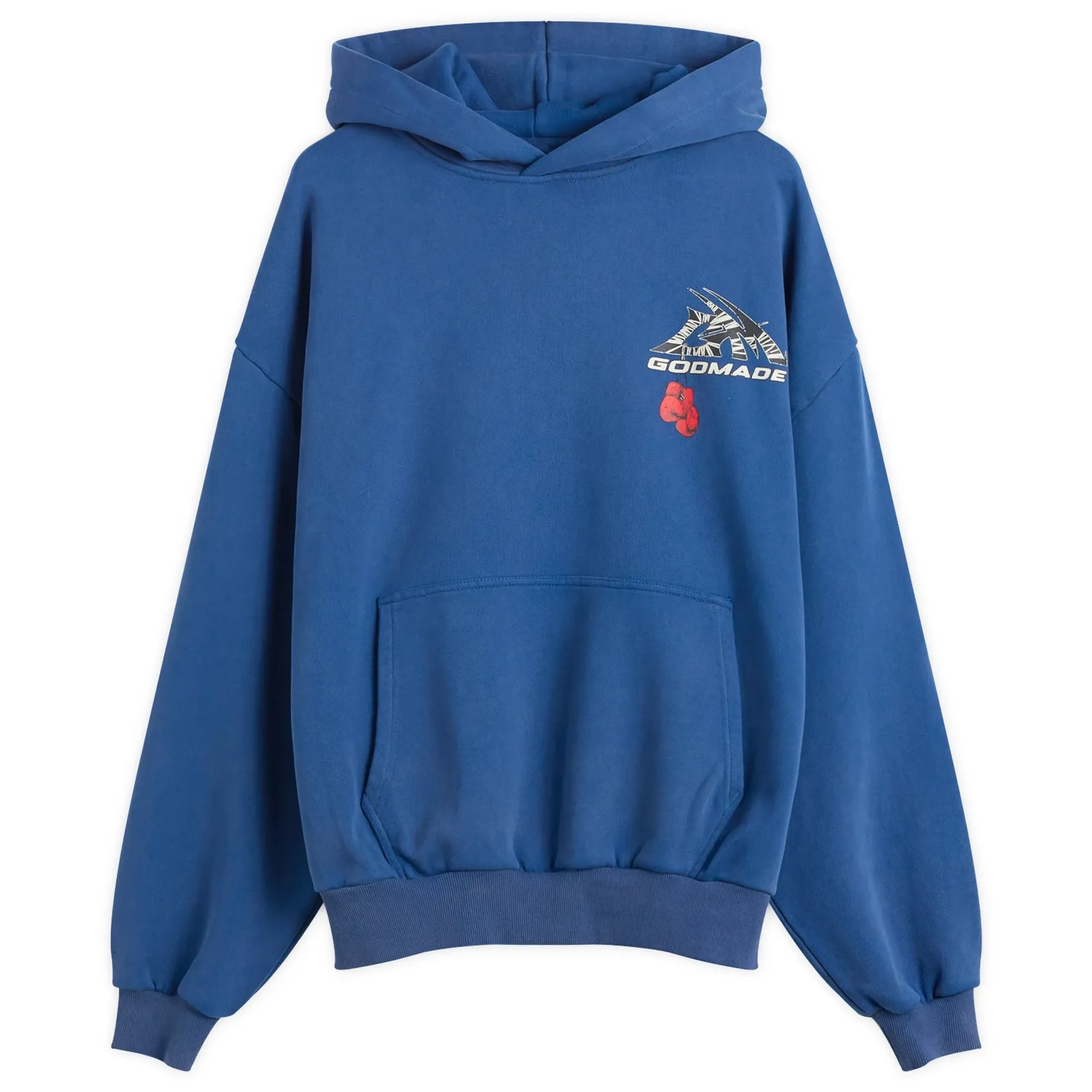 God Made Men's GM Logo Wrapped Hoodie Washed Blue