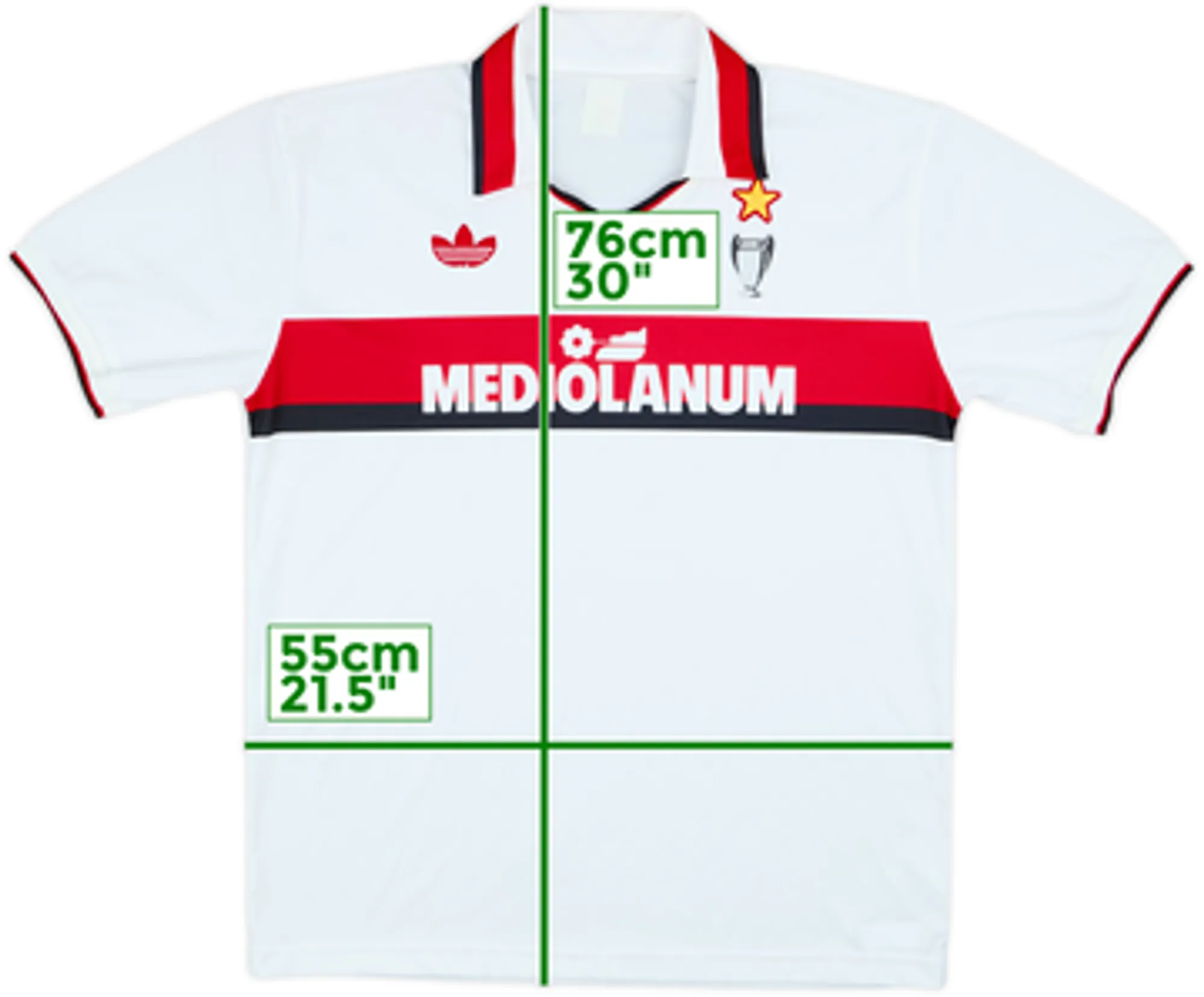 adidas AC Milan Mens SS Away Shirt 1990/91