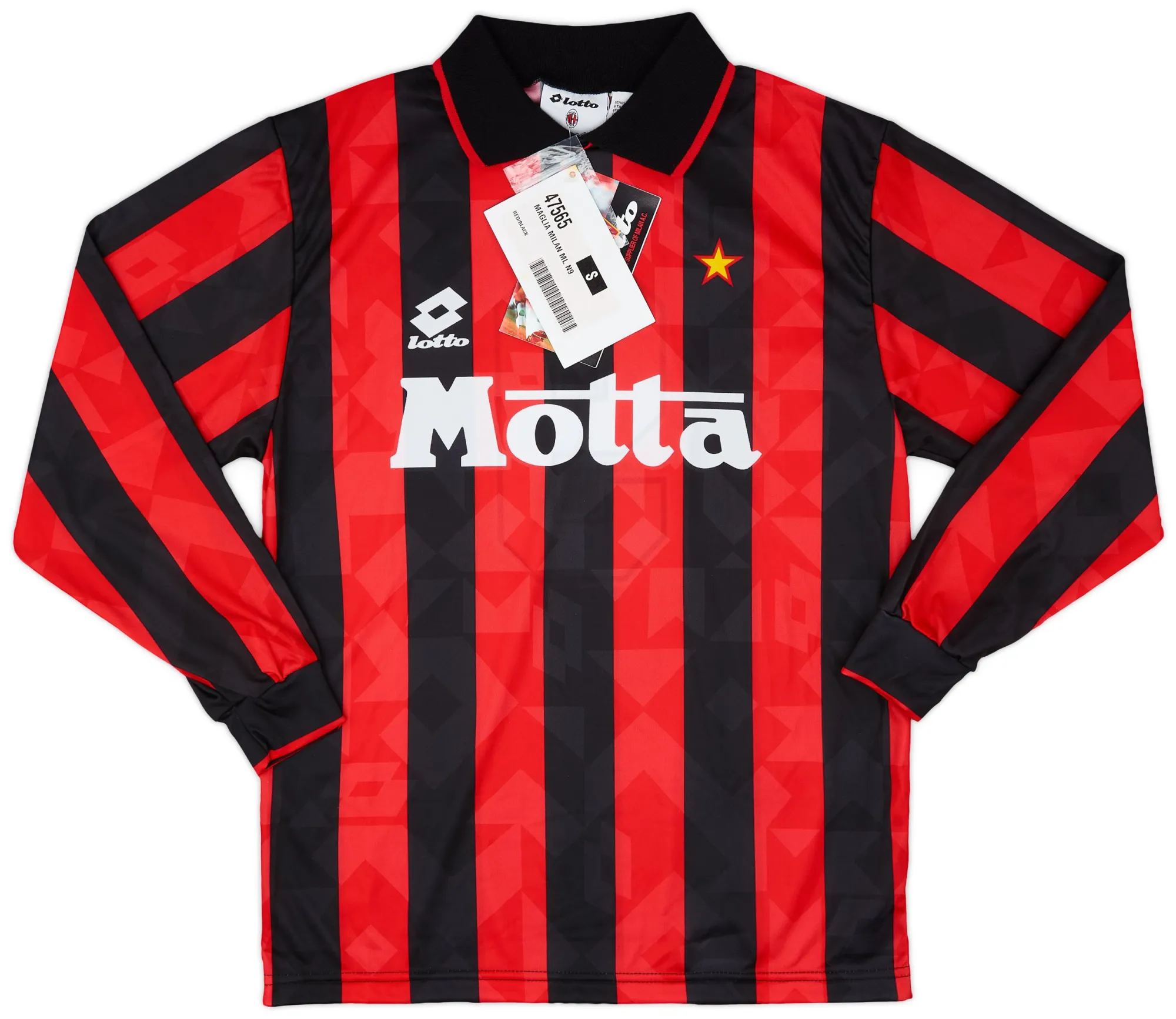 Lotto AC Milan Mens LS Home Shirt 1993/94