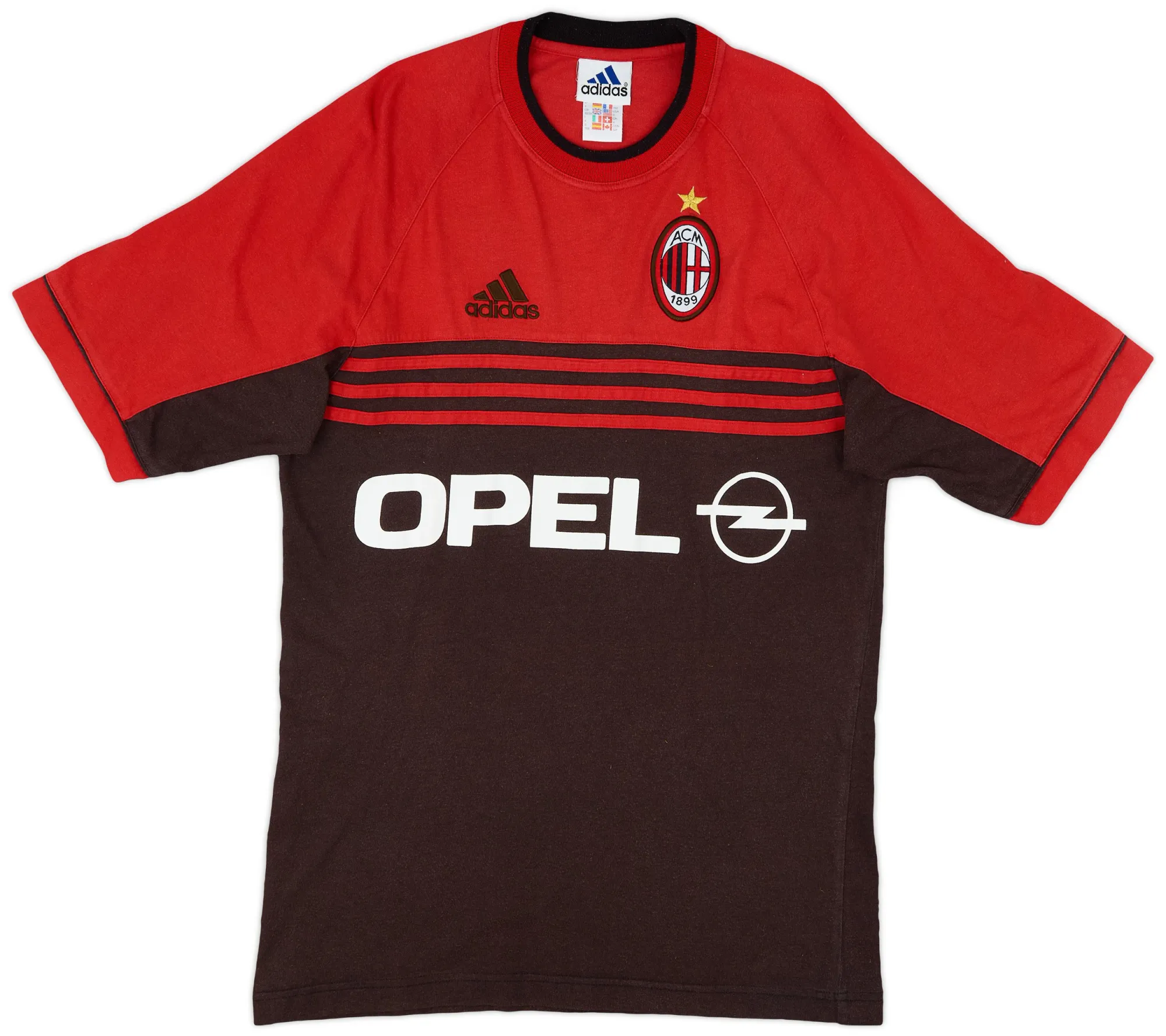 adidas AC Milan Mens SS Home Shirt 1998/00