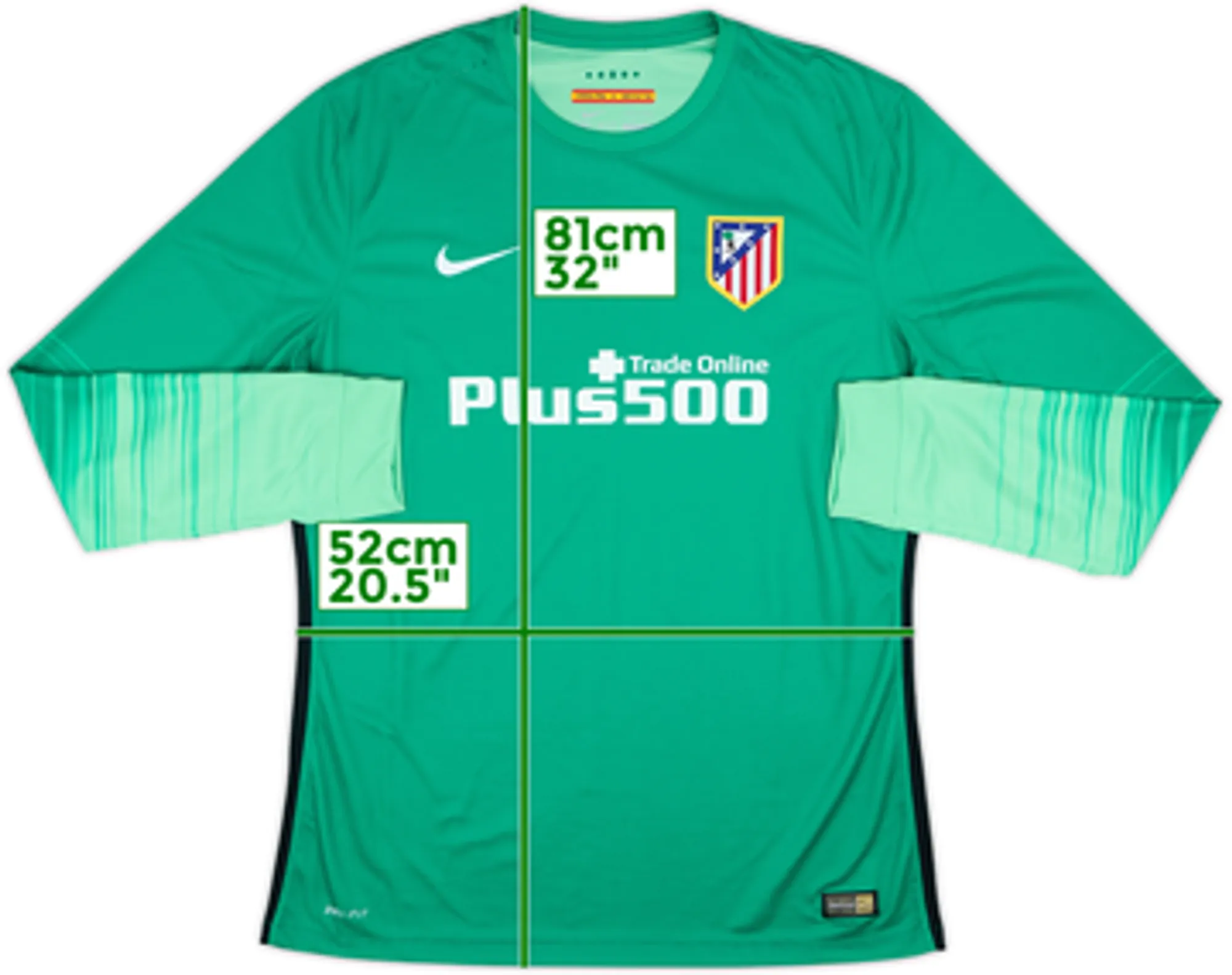 Nike Atlético Madrid Mens LS Goalkeeper Player Issue Home Shirt 2015/16