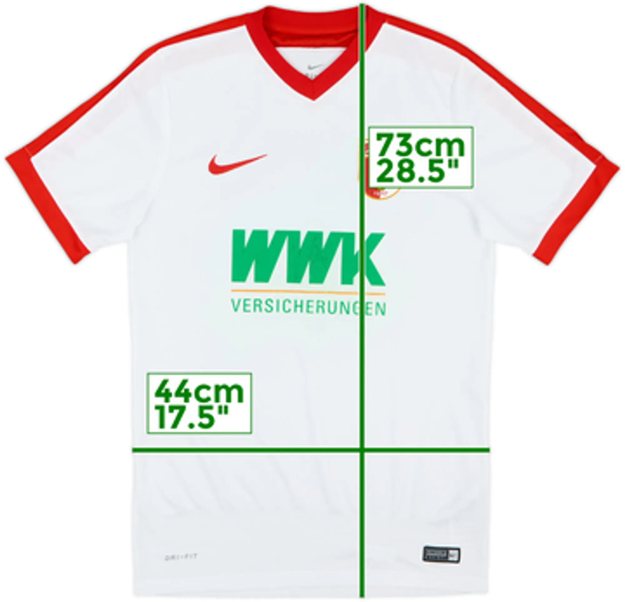 Nike FC Augsburg Mens SS Home Shirt 2016/17
