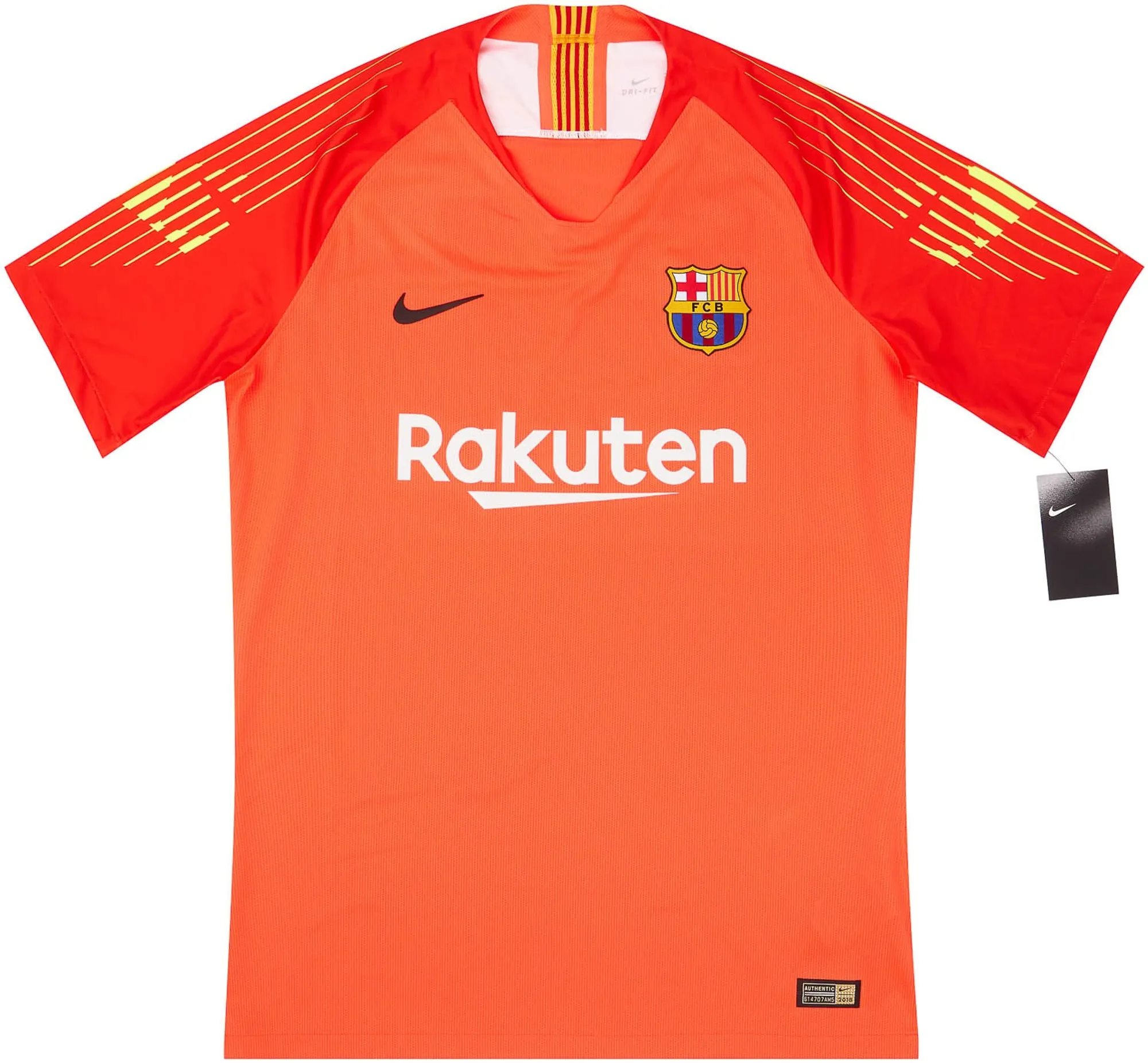 Nike Barcelona Mens SS Goalkeeper Player Issue Home Shirt 2018/19