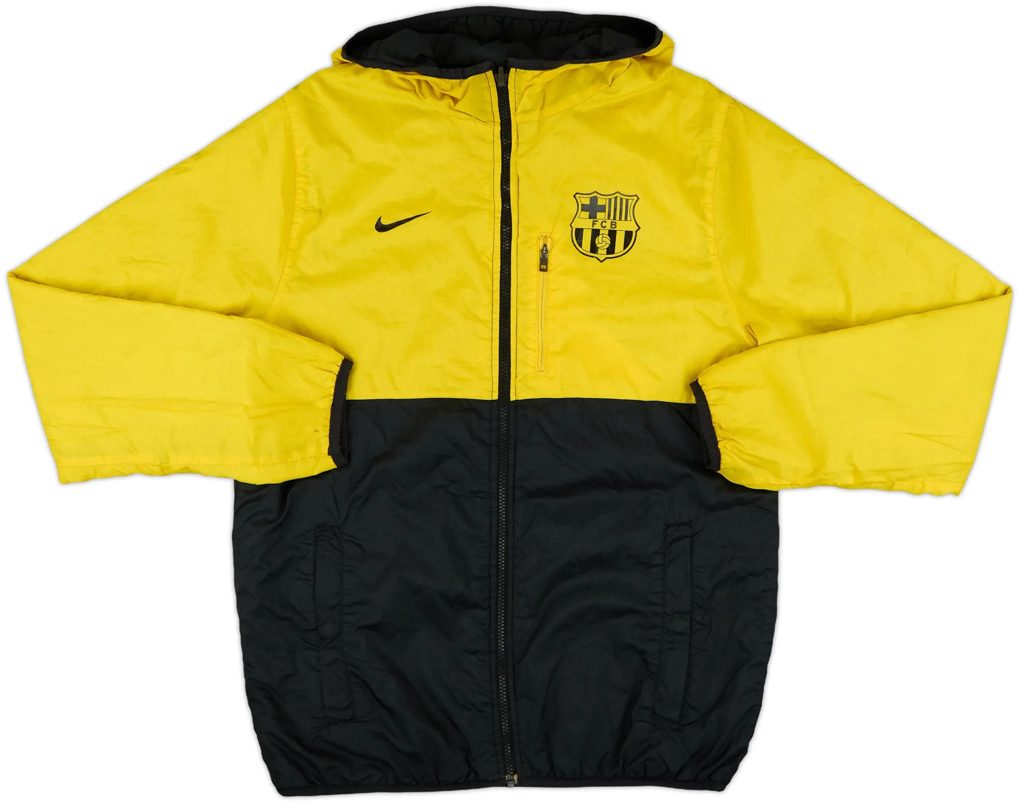 2011-12 Barcelona Nike Reversible Hooded Rain Jacket - 7/10 - (L)
