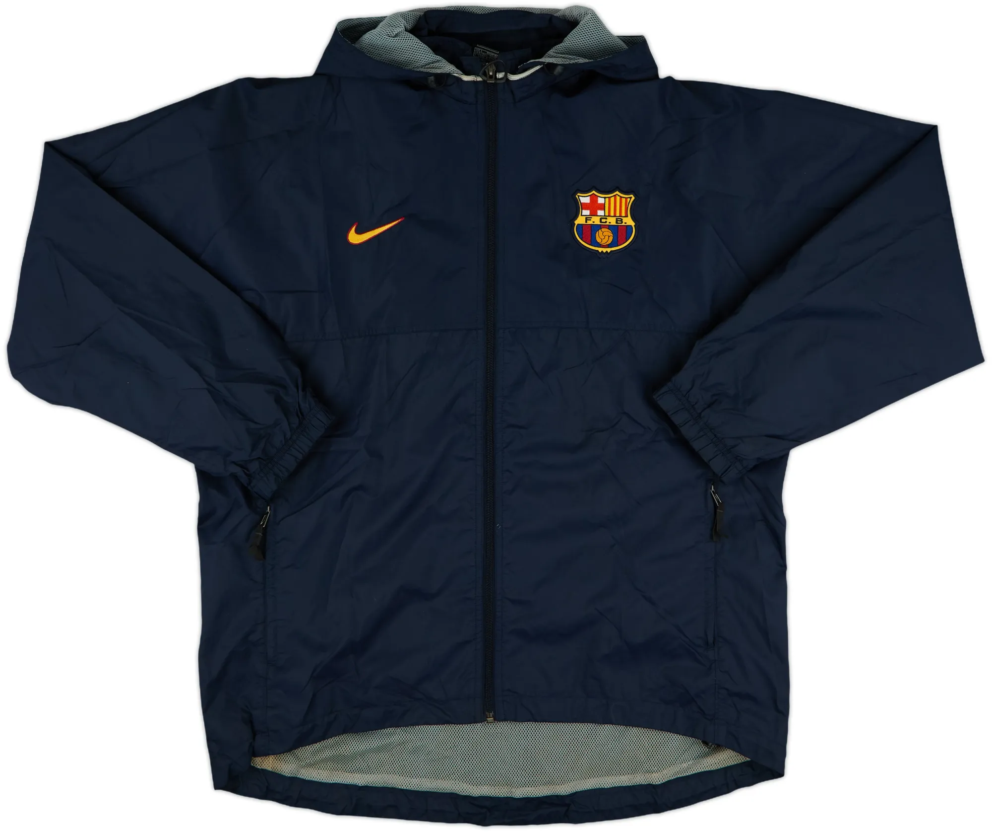1999-00 Barcelona Nike Hooded Rain Jacket - 7/10 - (L)
