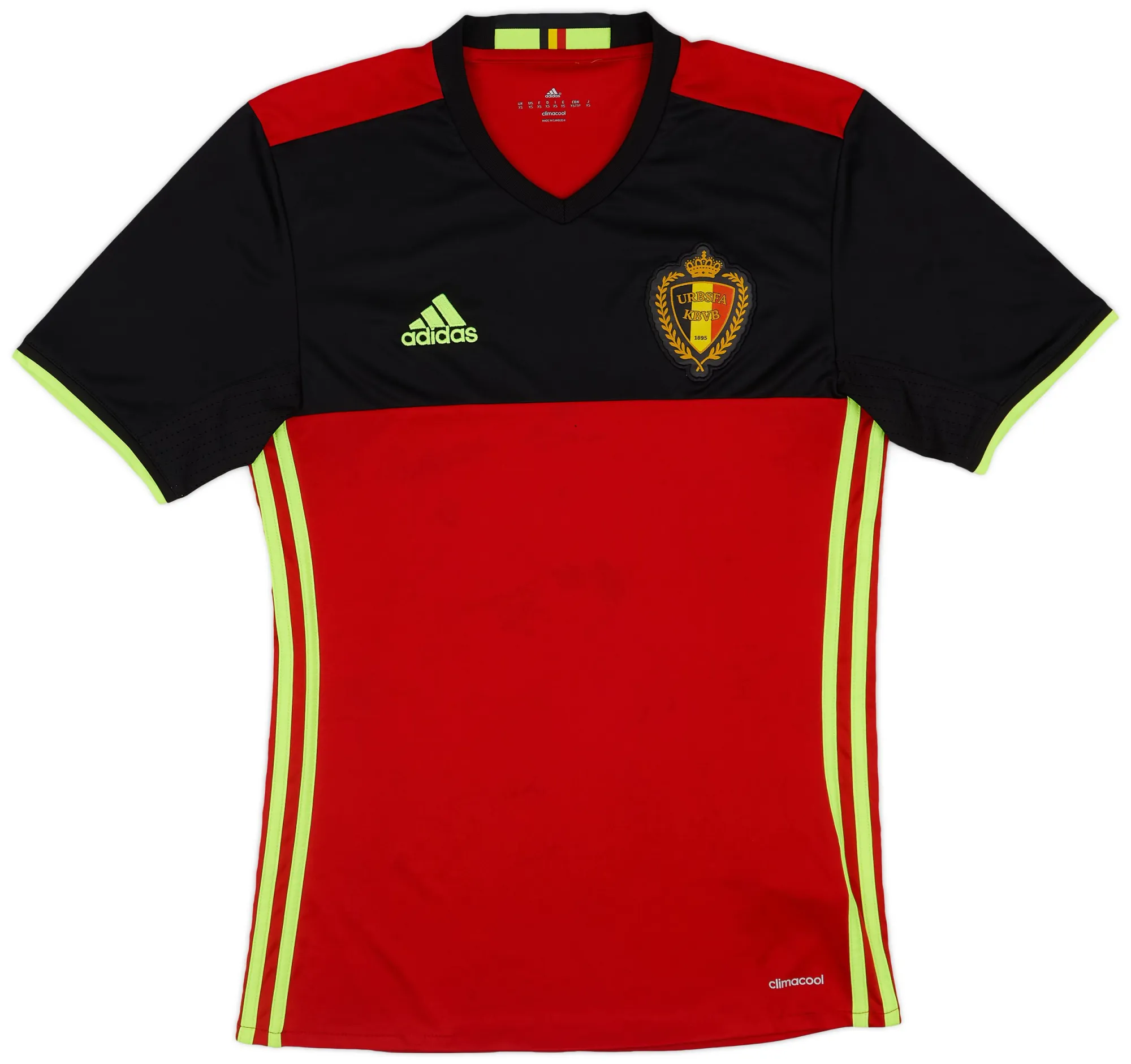 adidas Belgium Mens SS Home Shirt 2016