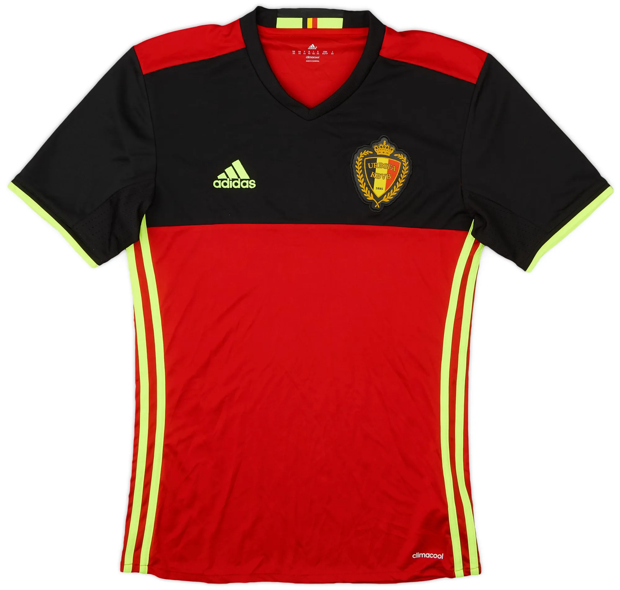 adidas Belgium Mens SS Home Shirt 2016