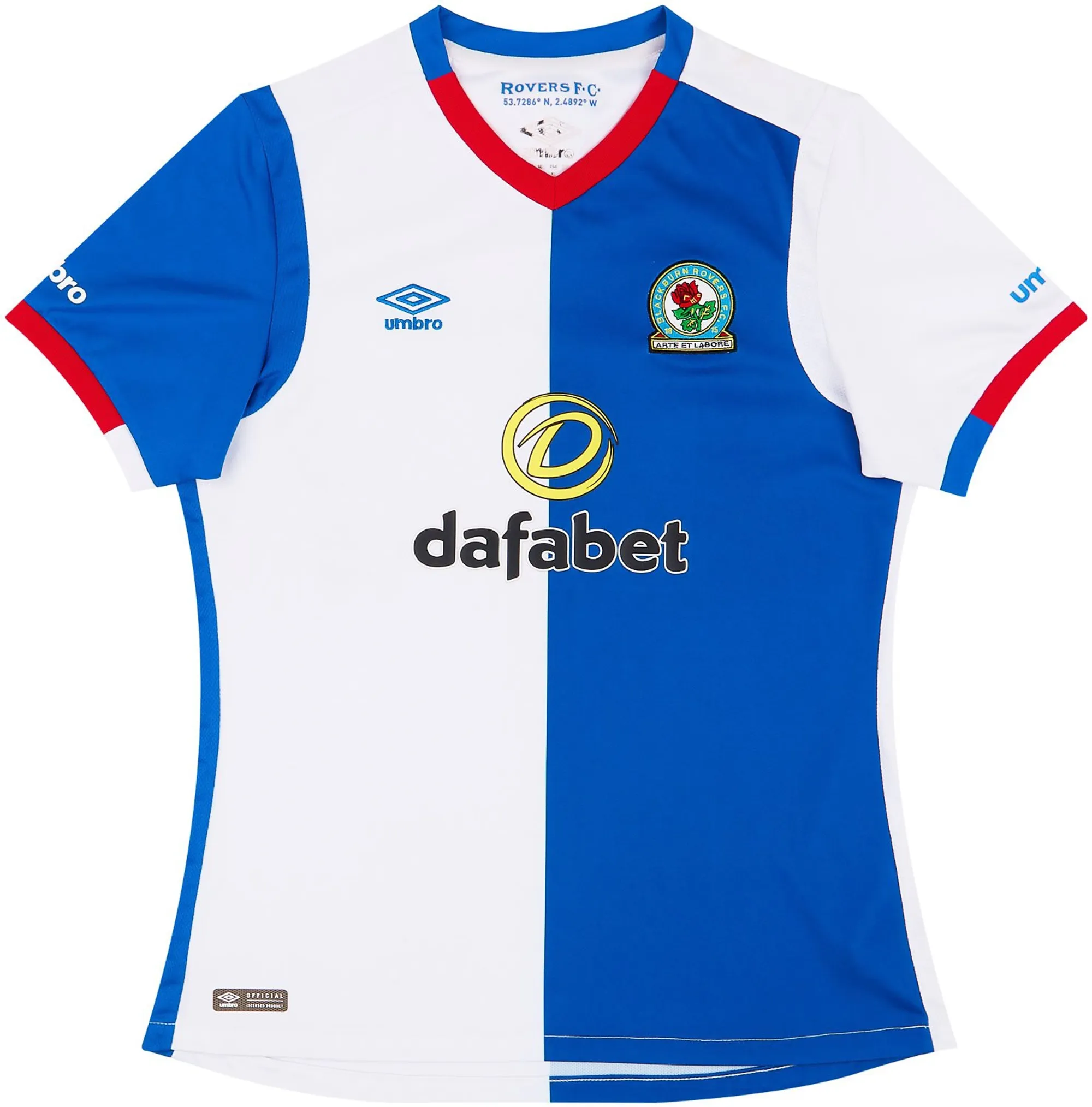 Umbro Blackburn Rovers Womens SS Home Shirt 2016/17