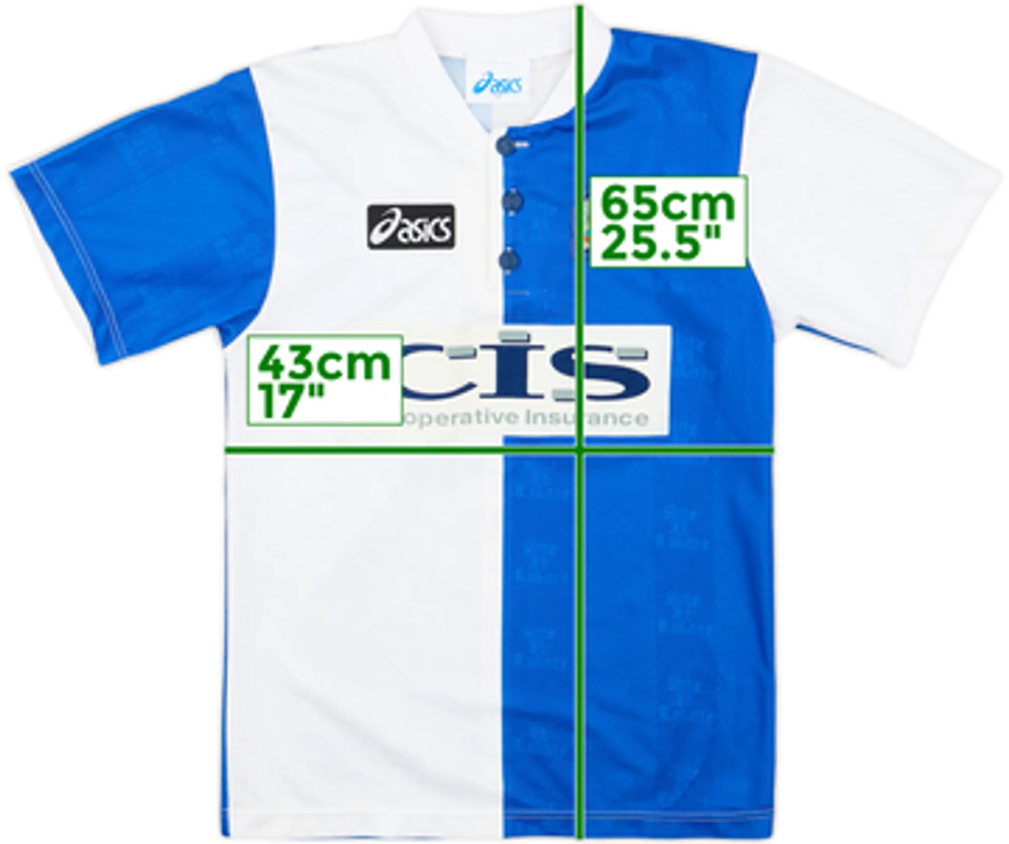 Asics Blackburn Rovers Boys SS Home Shirt 1996/98