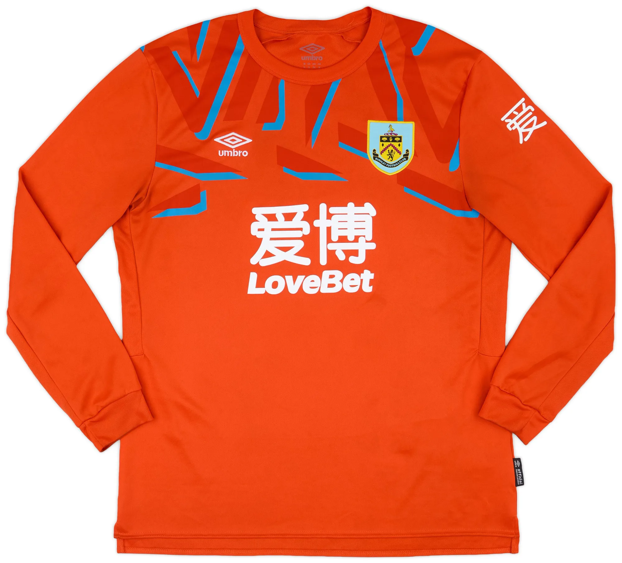Umbro Burnley Mens LS Goalkeeper Away Shirt 2019/20