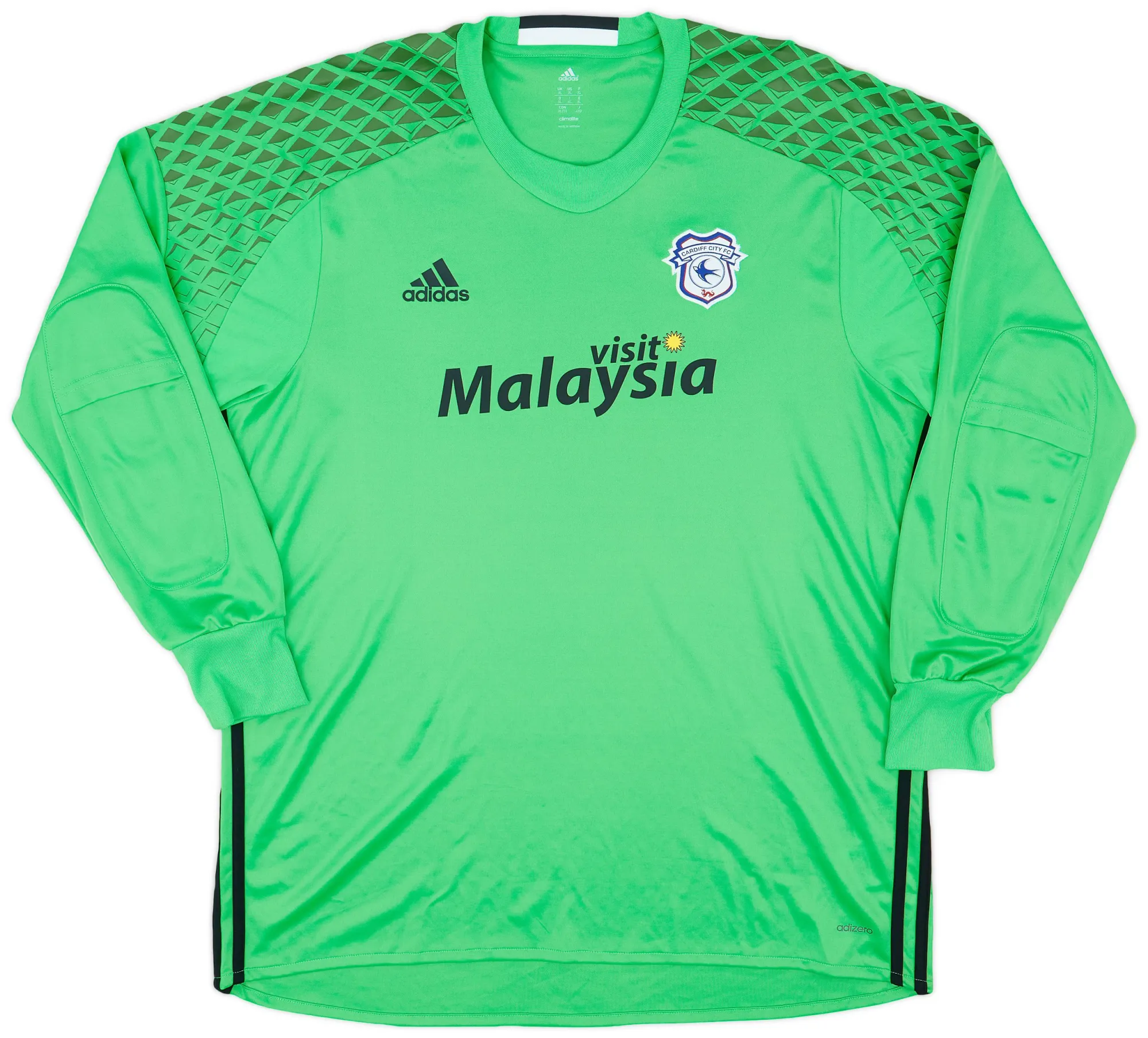 adidas Cardiff City Mens LS Goalkeeper Player Issue Home Shirt 2016/17