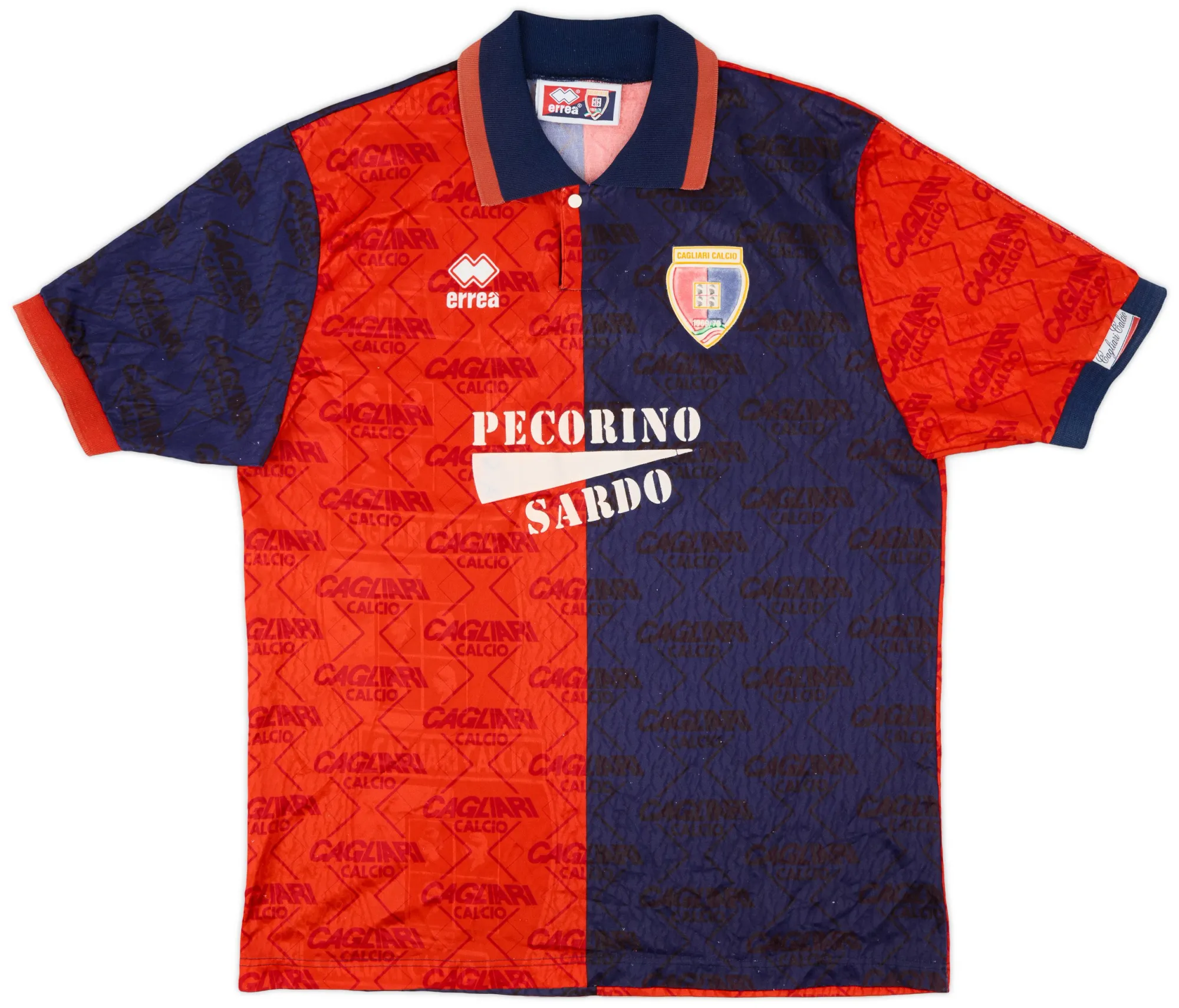 Errea Cagliari Mens SS Home Shirt 1993/94